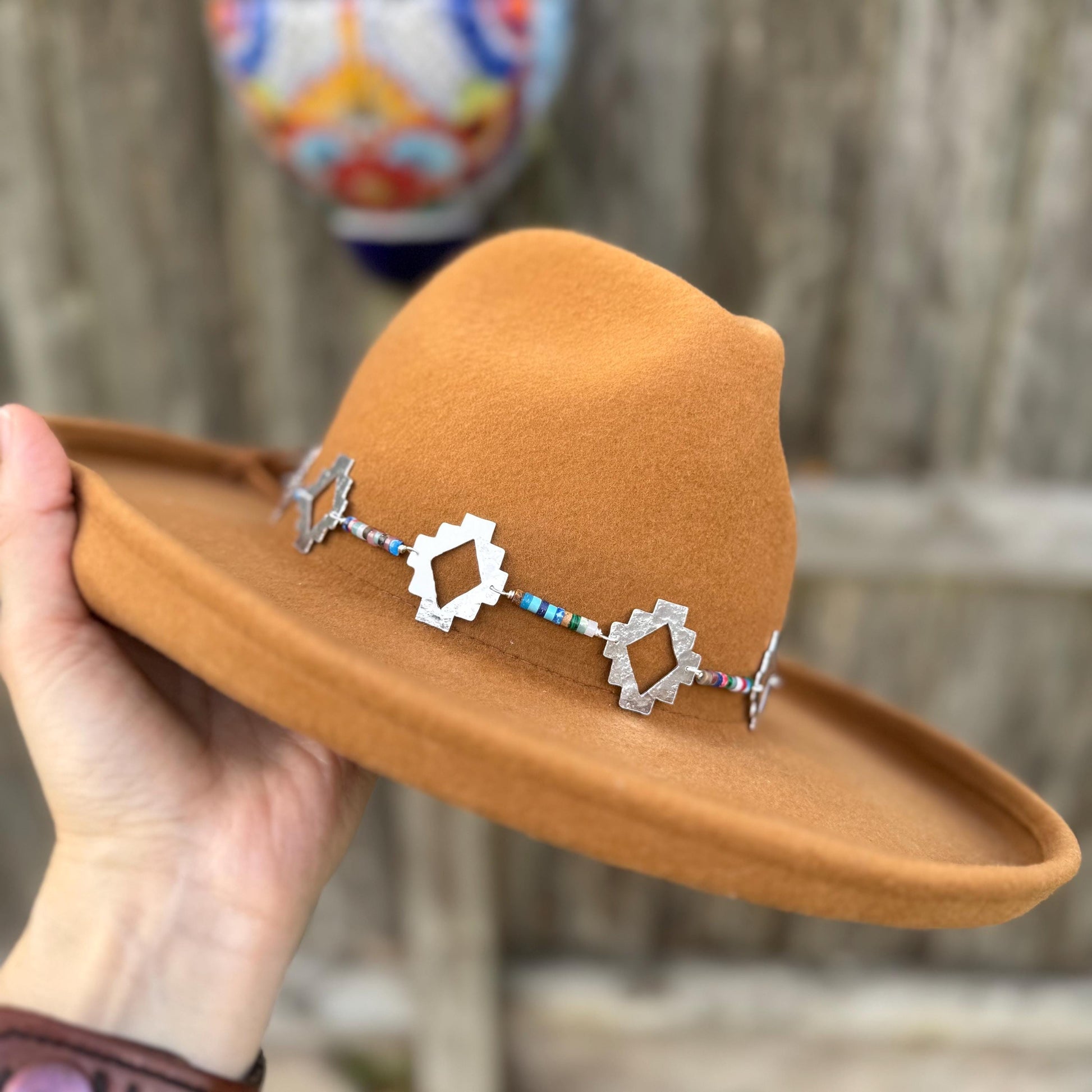 Santa Fe Hatband, Southwest heishi bead hat band