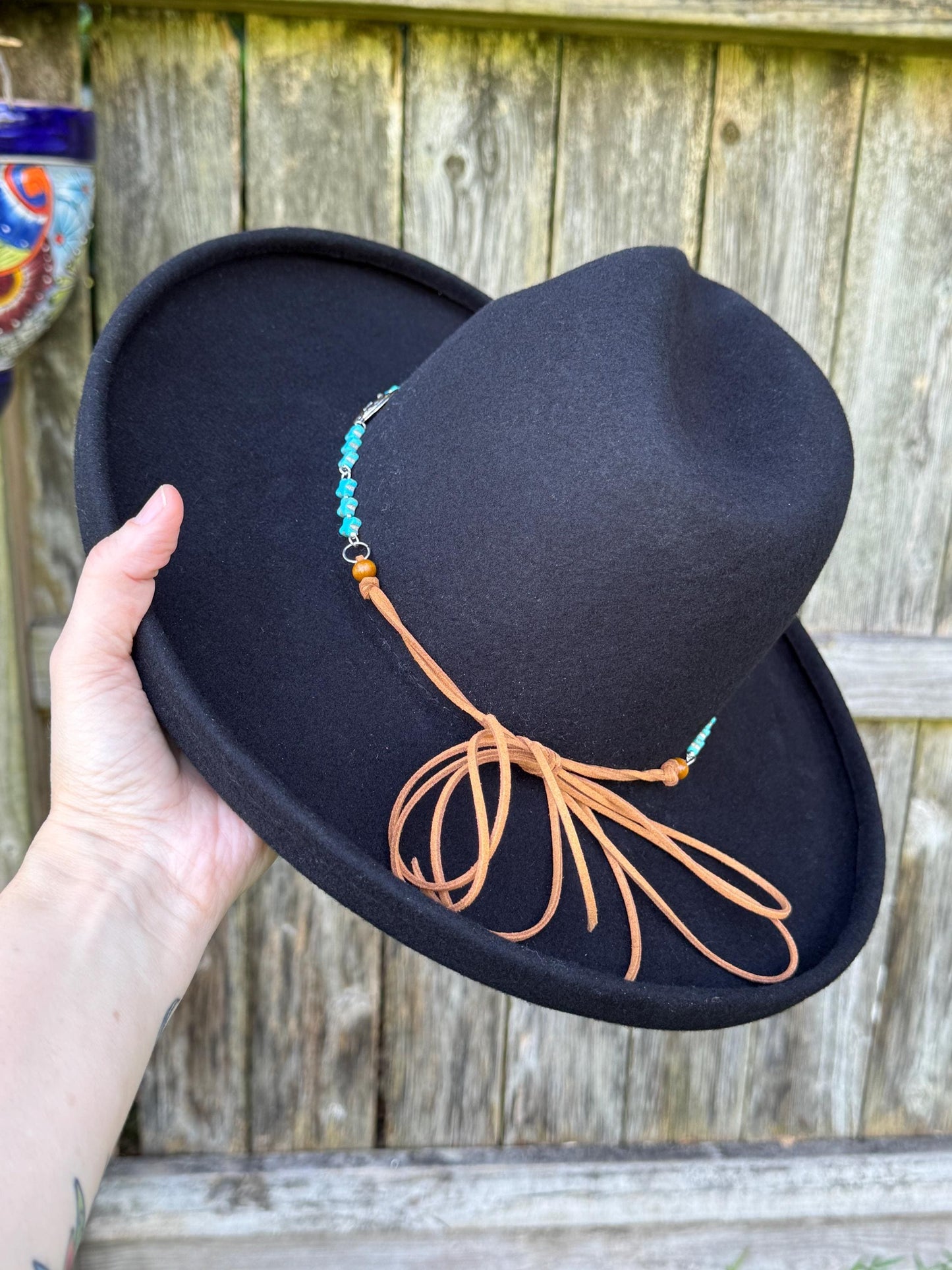 Southwestern Concho Hat Band | Blue Stone Cross | Boho Western __etsy:8215751645