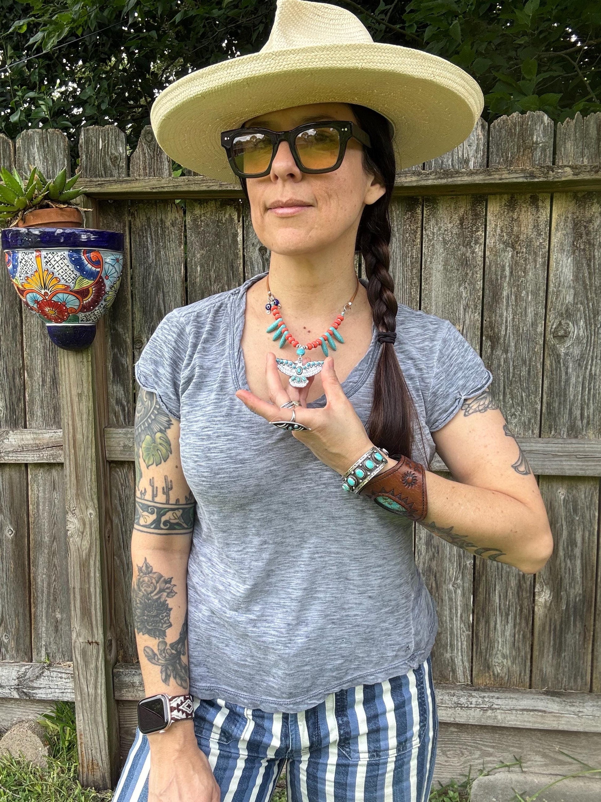 Southwestern Spiked Thunderbird Necklace __etsy:8181198447