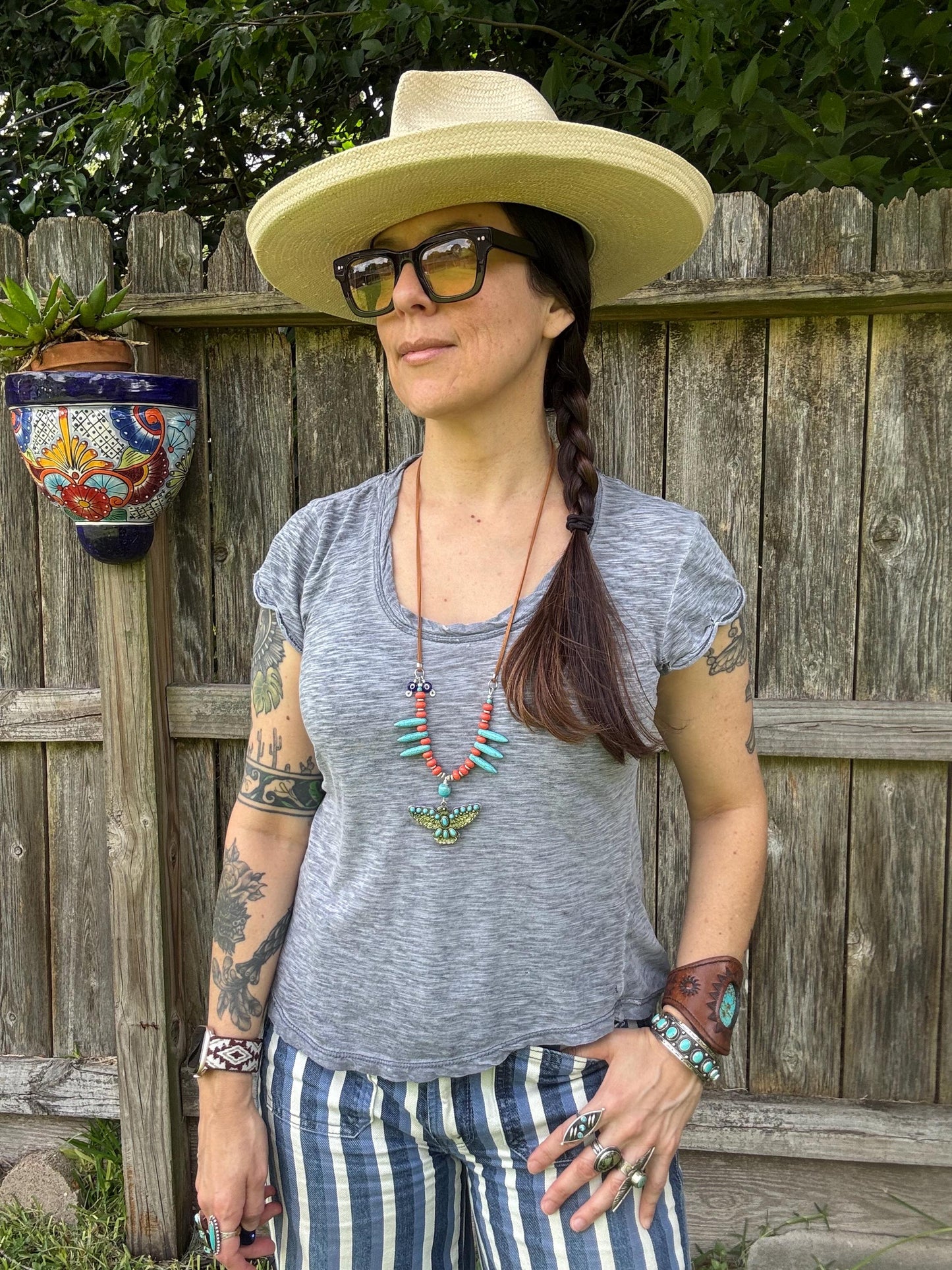 Southwestern Spiked Thunderbird Necklace __etsy:8133301798
