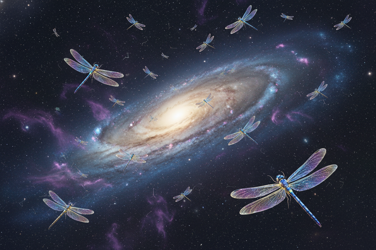dragonflies in the Milky Way
