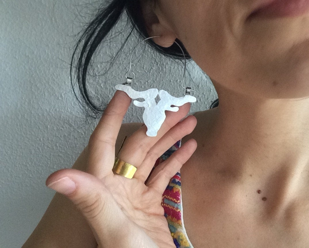 Handmade Longhorn Hoop Earrings: Brass, Copper, or Aluminum