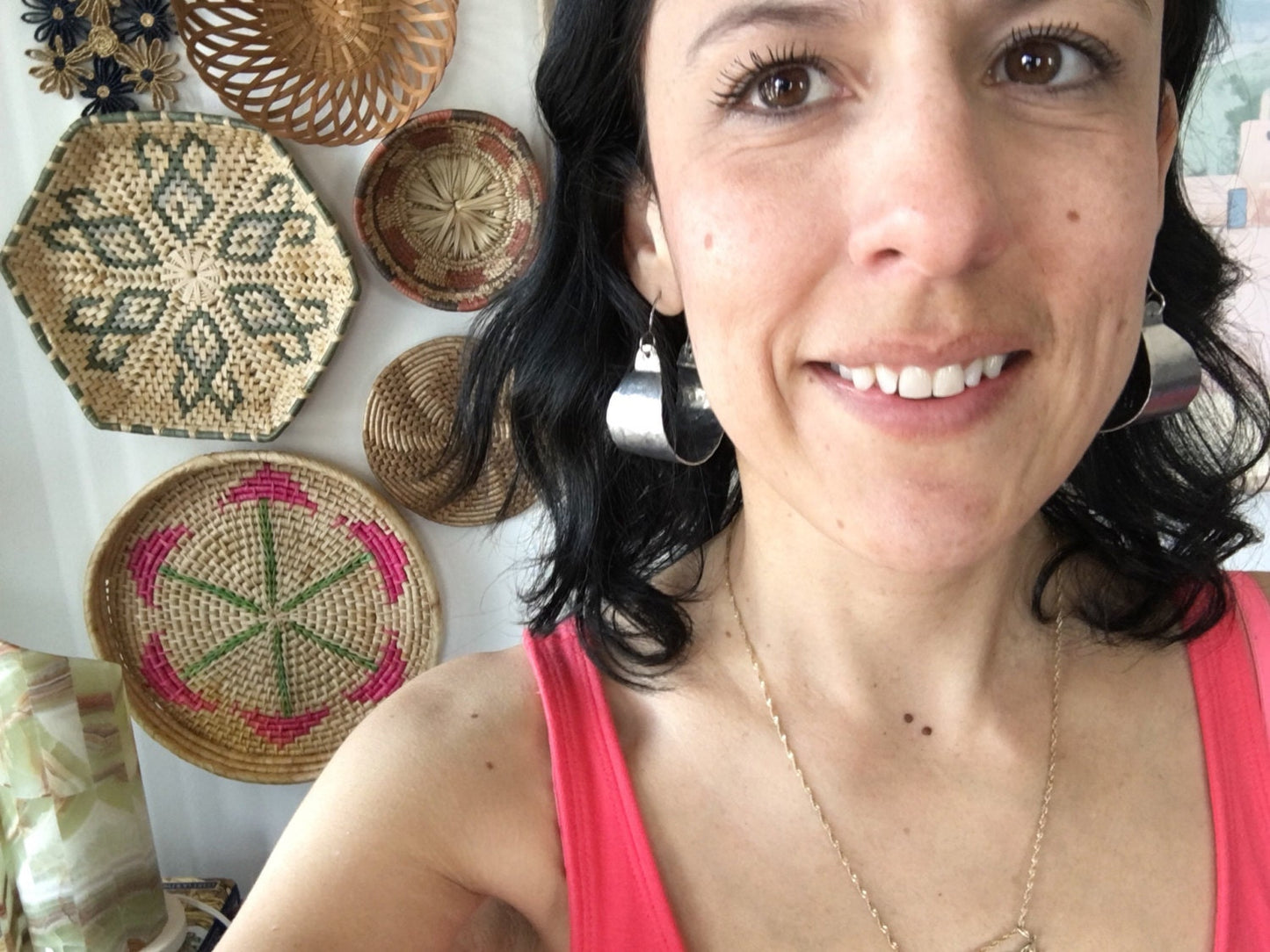 Rustic Hammered Metal Hoop Earrings: Wide Scoop Design