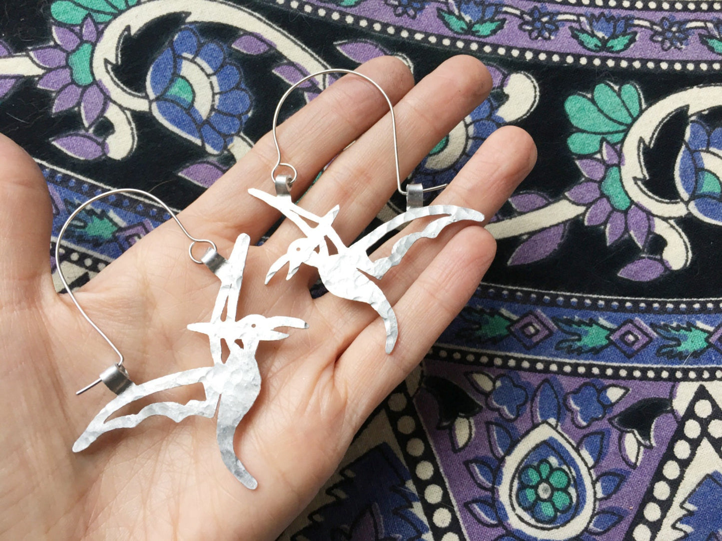 Handmade Pterodactyl Earrings: Stainless Steel Dinosaur Jewelry