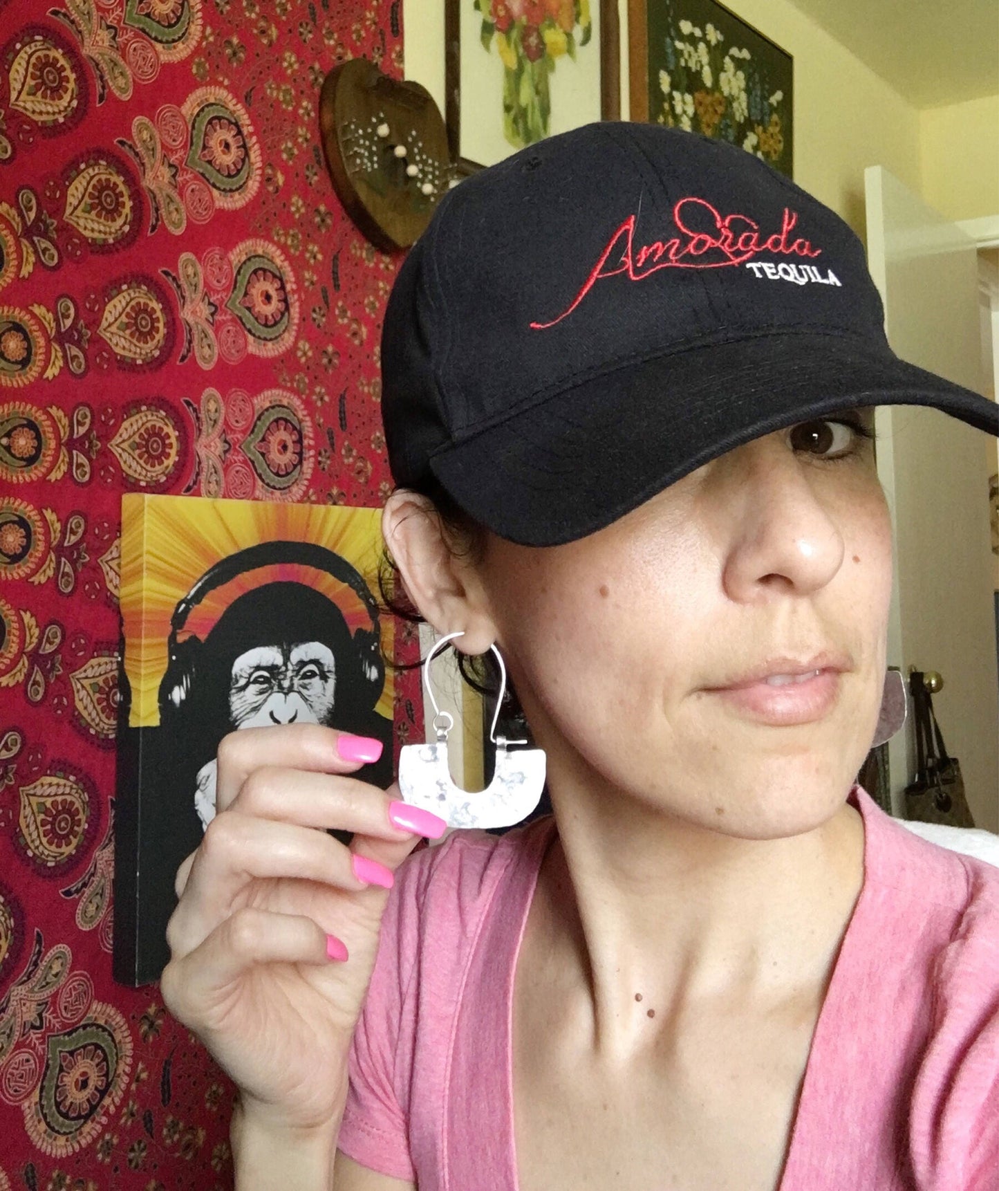 Hammered Metal Half Circle Hoop Earrings: Pre-Columbian Style