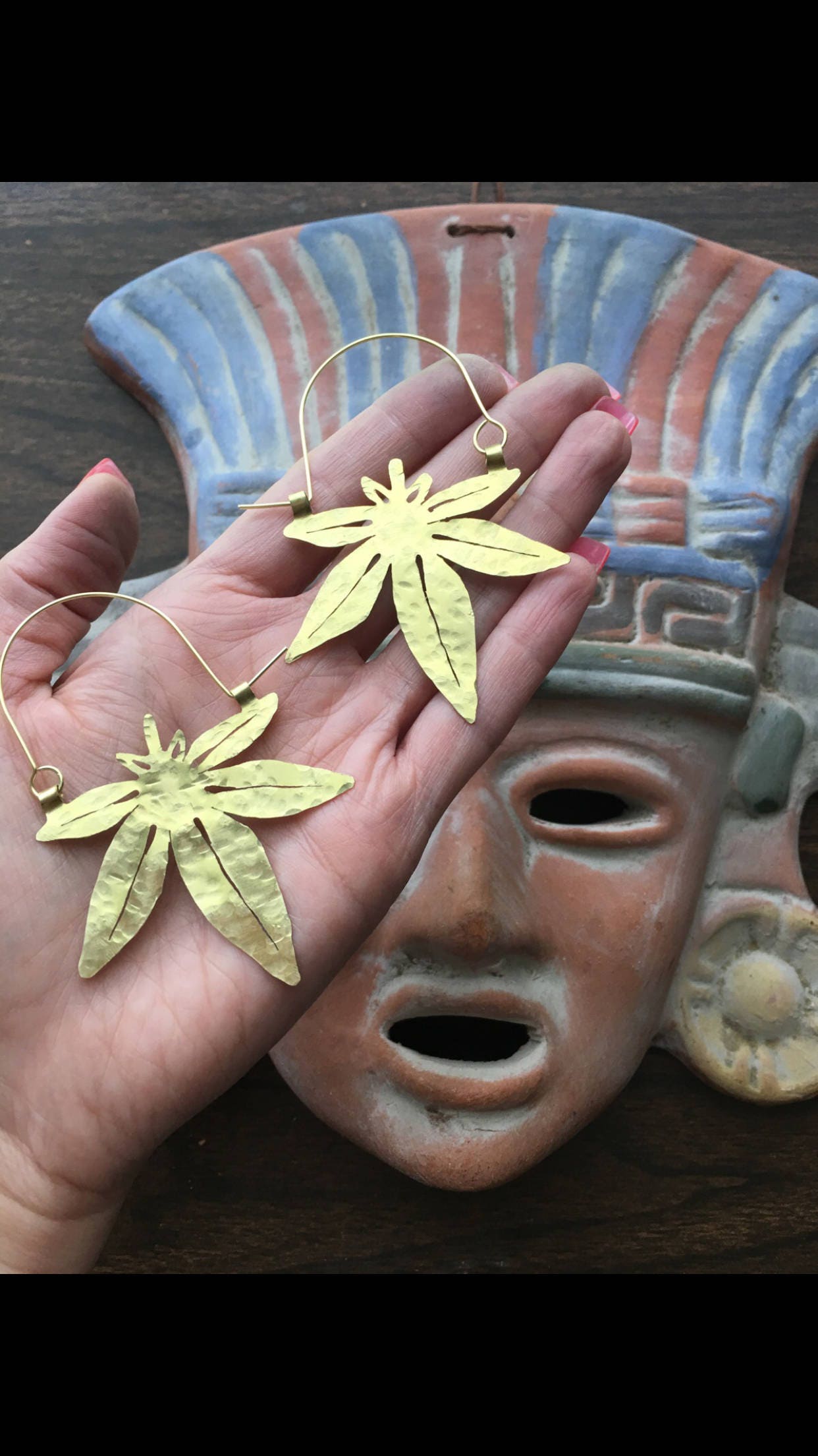 Cannabis hoop earrings, hemp hoops, Cannabis jewelry,