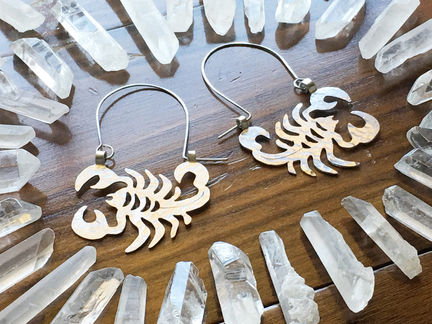 Scorpion hoop earrings, scorpio earrings, arachnid jewelry