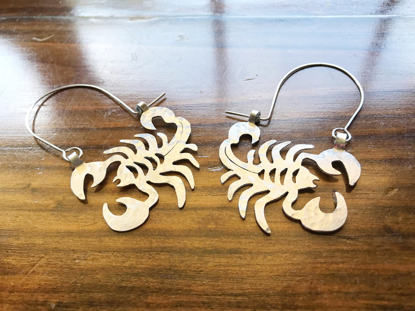 Scorpion hoop earrings, scorpio earrings, arachnid jewelry