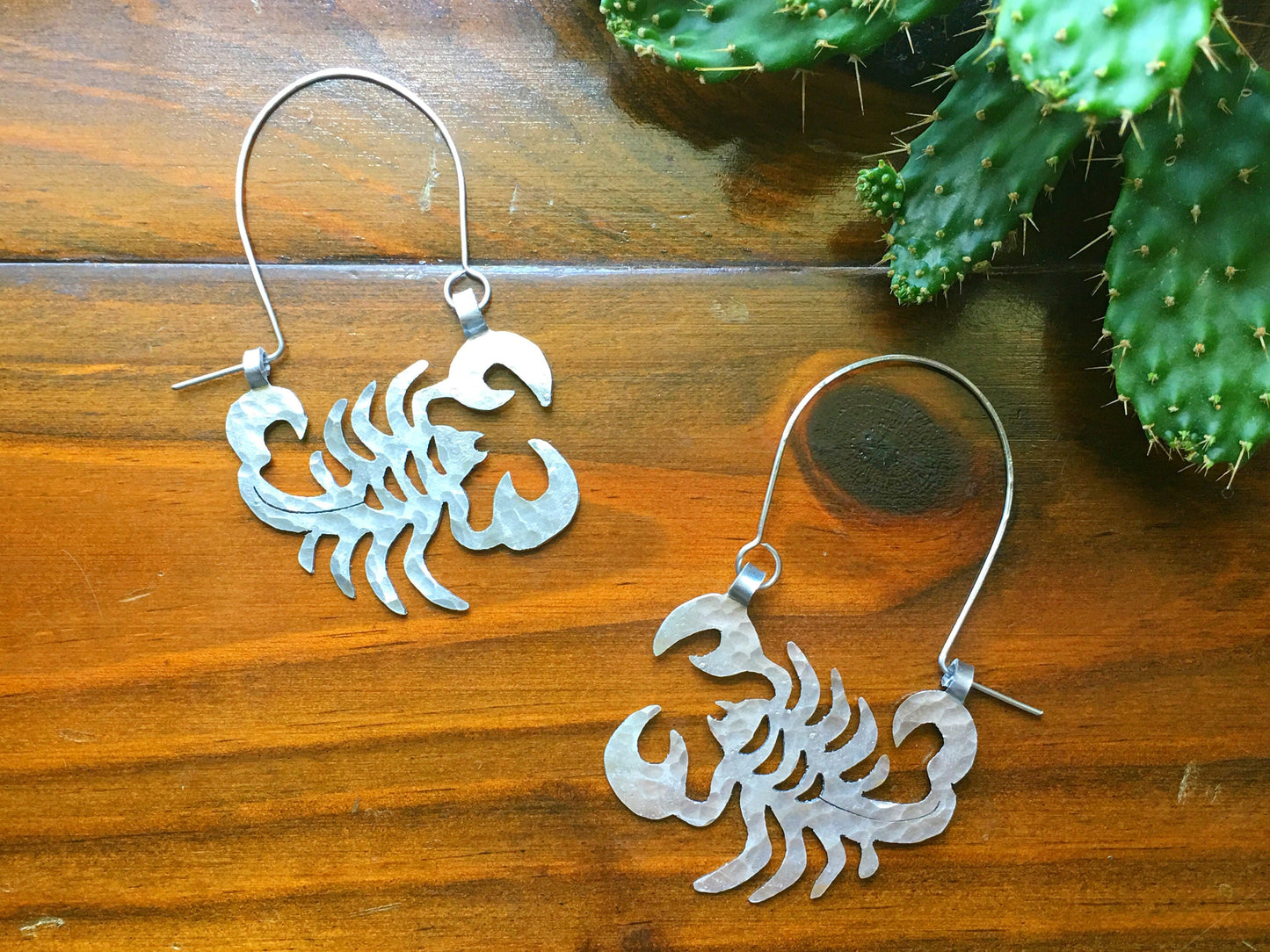 Scorpion hoop earrings, scorpio earrings, arachnid jewelry