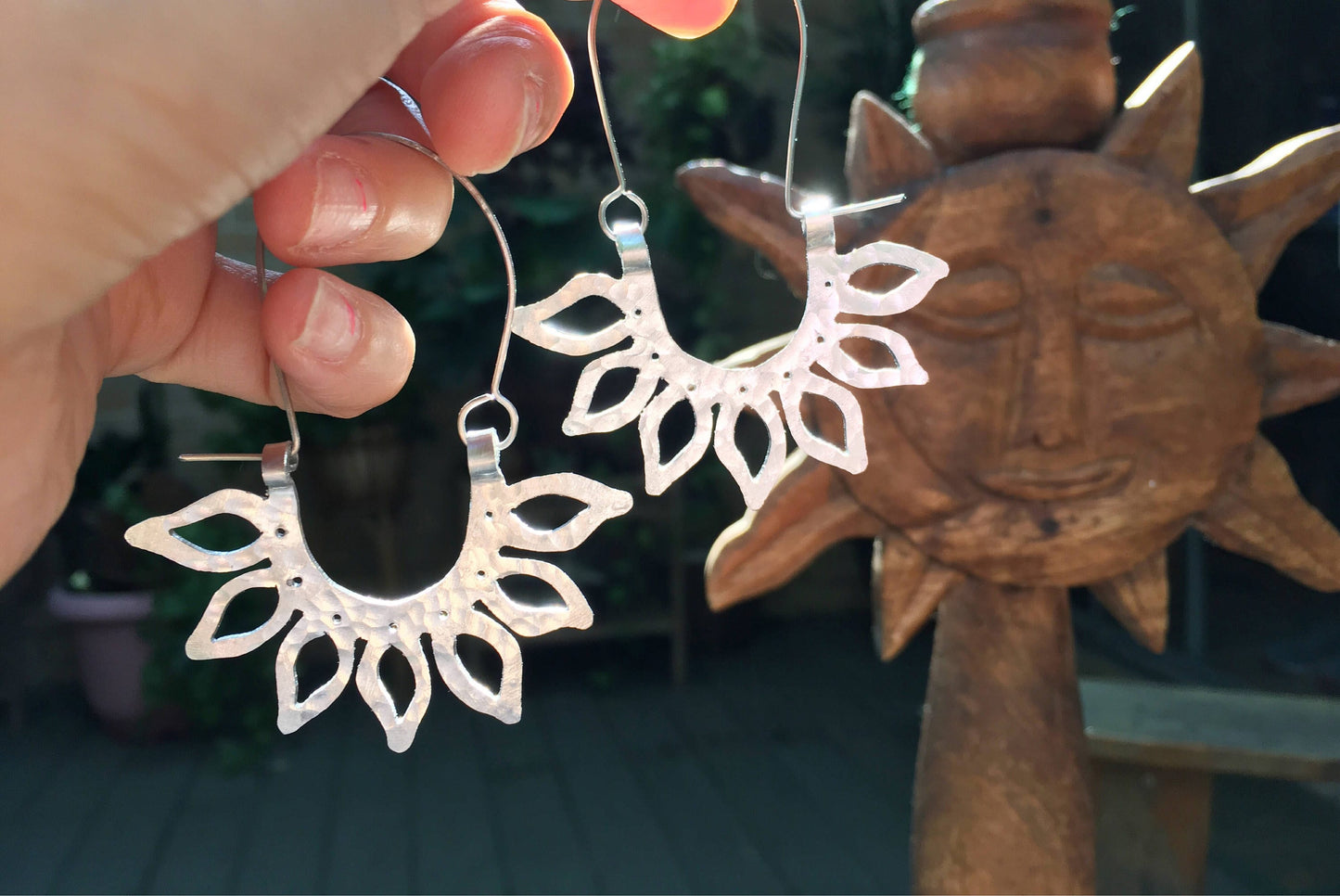 Handmade Sunflower Earrings: Aluminum , Copper, or Brass