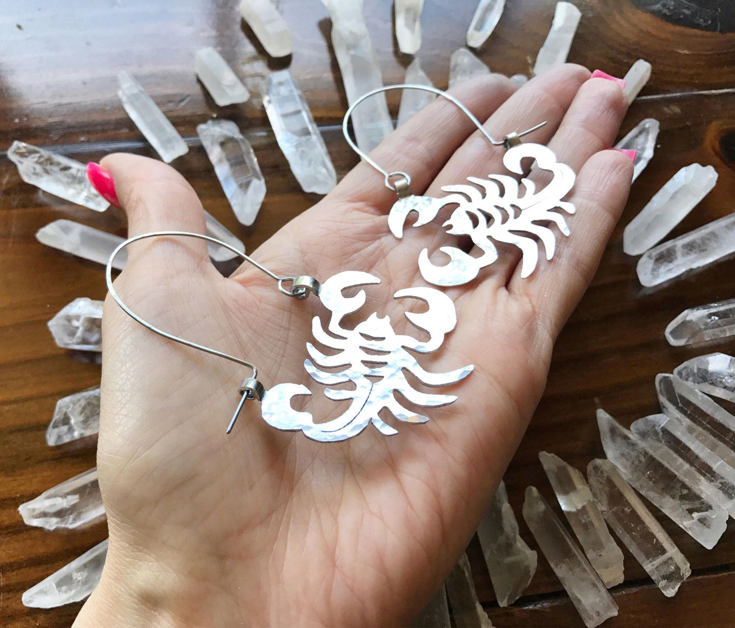 Scorpion hoop earrings, scorpio earrings, arachnid jewelry