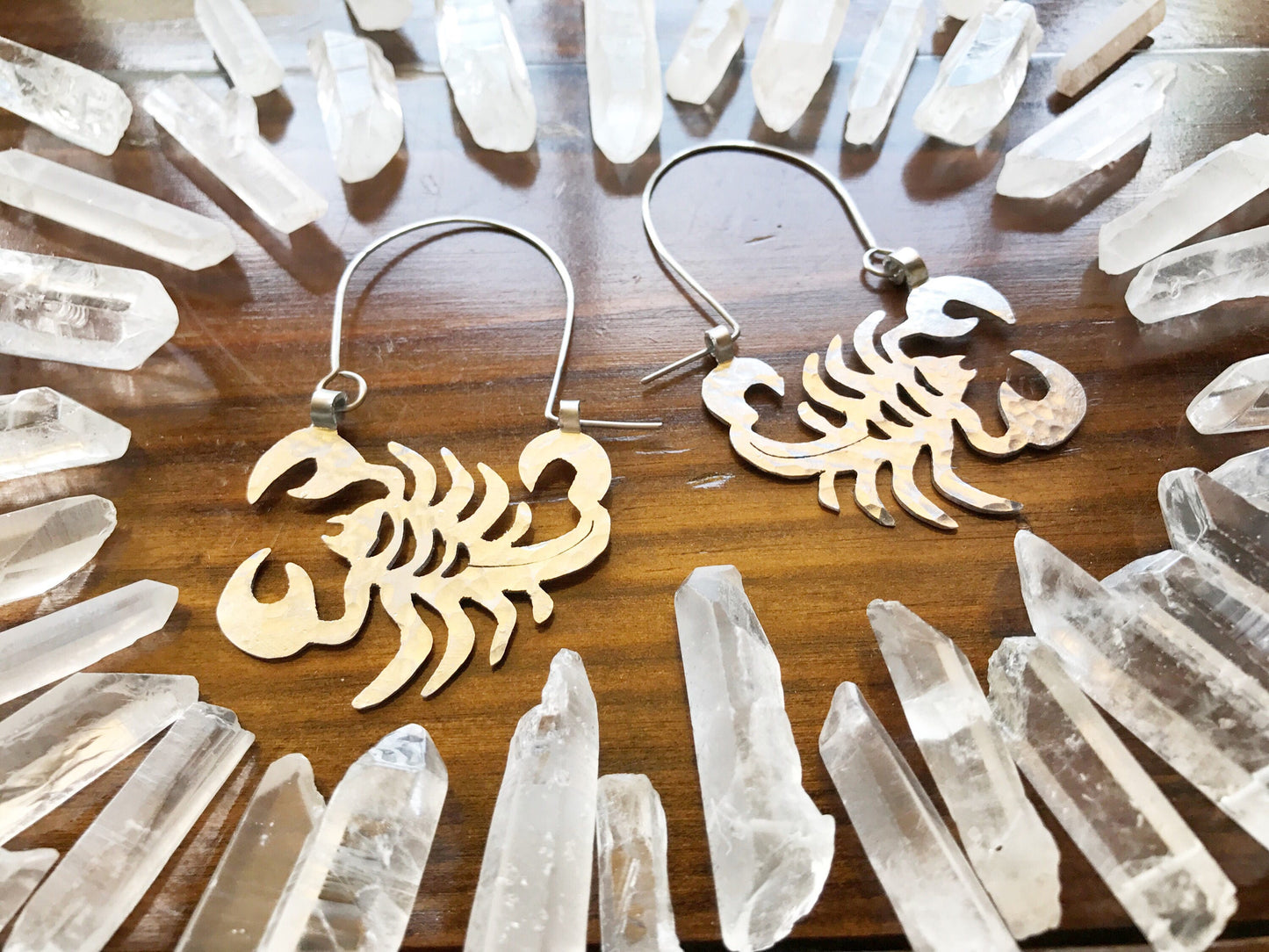 Scorpion hoop earrings, scorpio earrings, arachnid jewelry