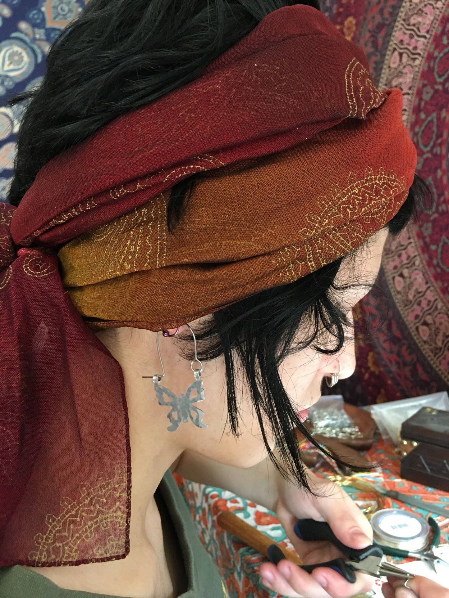 Butterfly earrings, MINI butterfly hoop earrings, insect jewelry