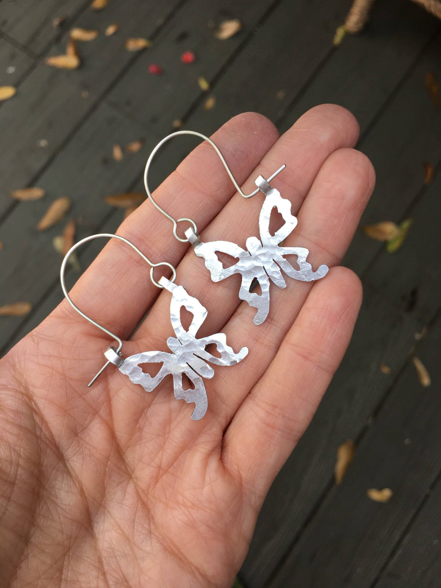 Butterfly earrings, MINI butterfly hoop earrings, insect jewelry