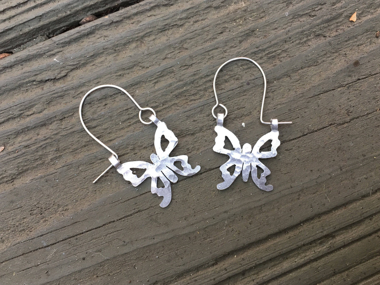 Butterfly earrings, MINI butterfly hoop earrings, insect jewelry