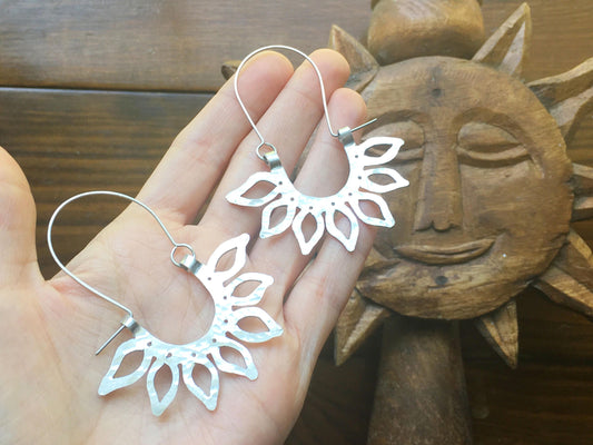 Handmade Sunflower Earrings: Aluminum , Copper, or Brass