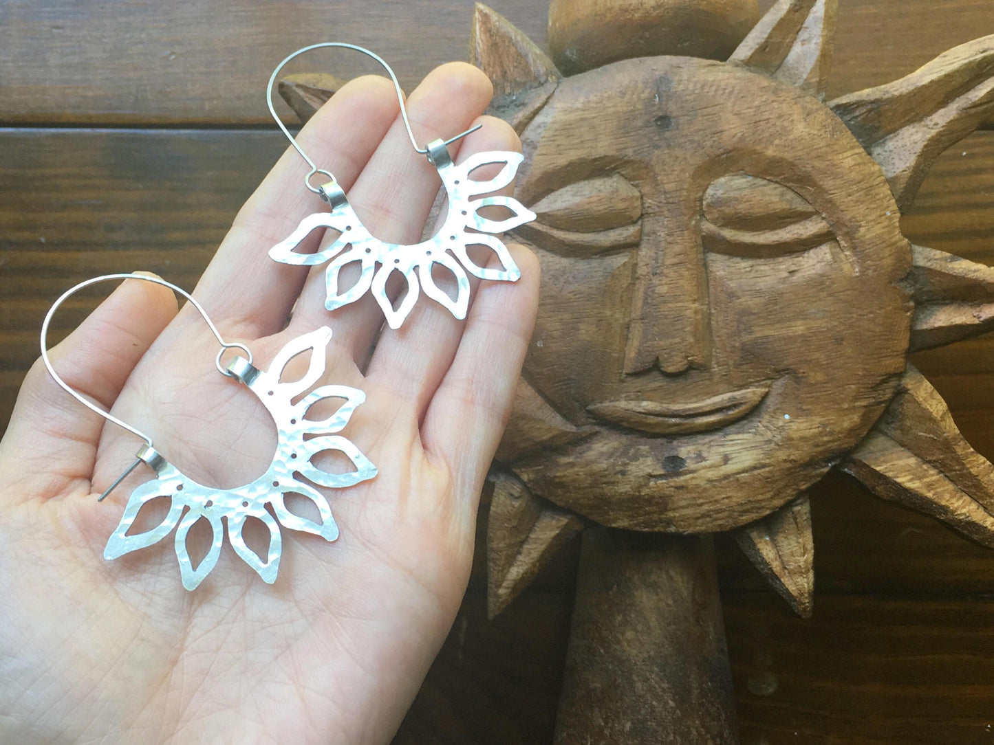 Handmade Sunflower Earrings: Aluminum , Copper, or Brass