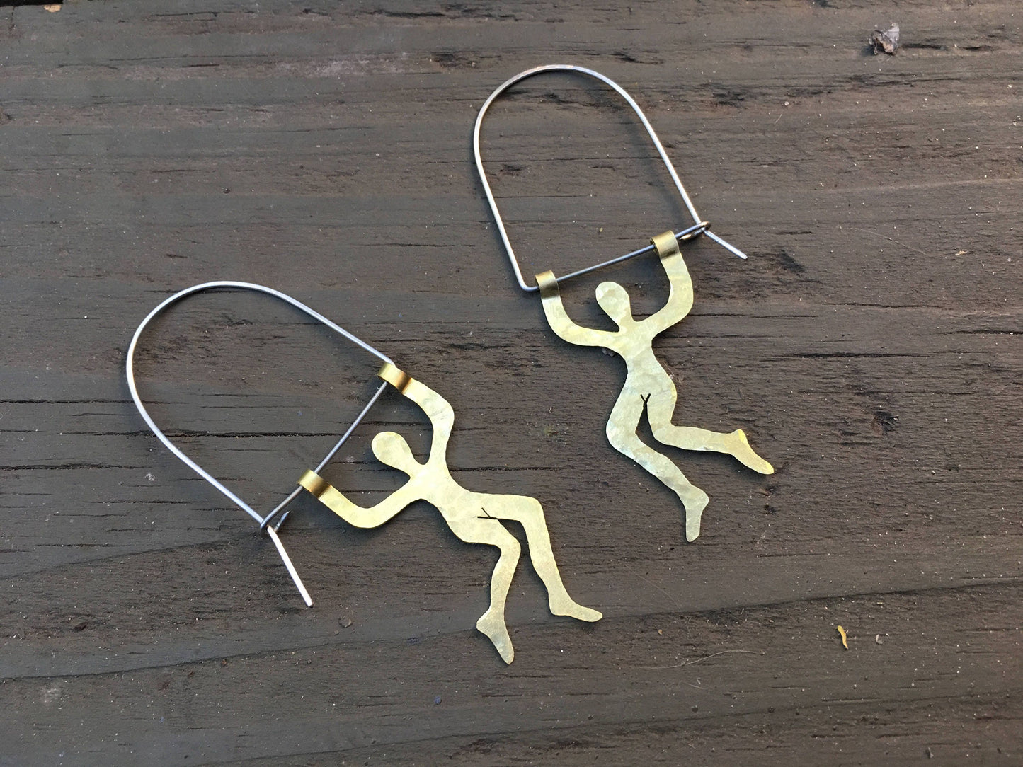 Small Trapeze Artist Hoop Earrings: Handmade Circus Jewelry