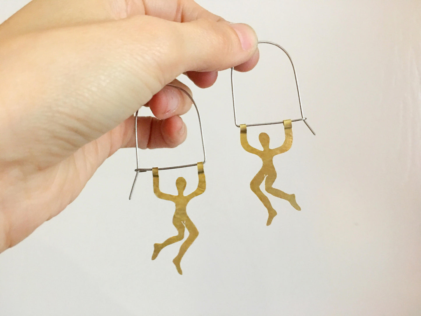 Small Trapeze Artist Hoop Earrings: Handmade Circus Jewelry