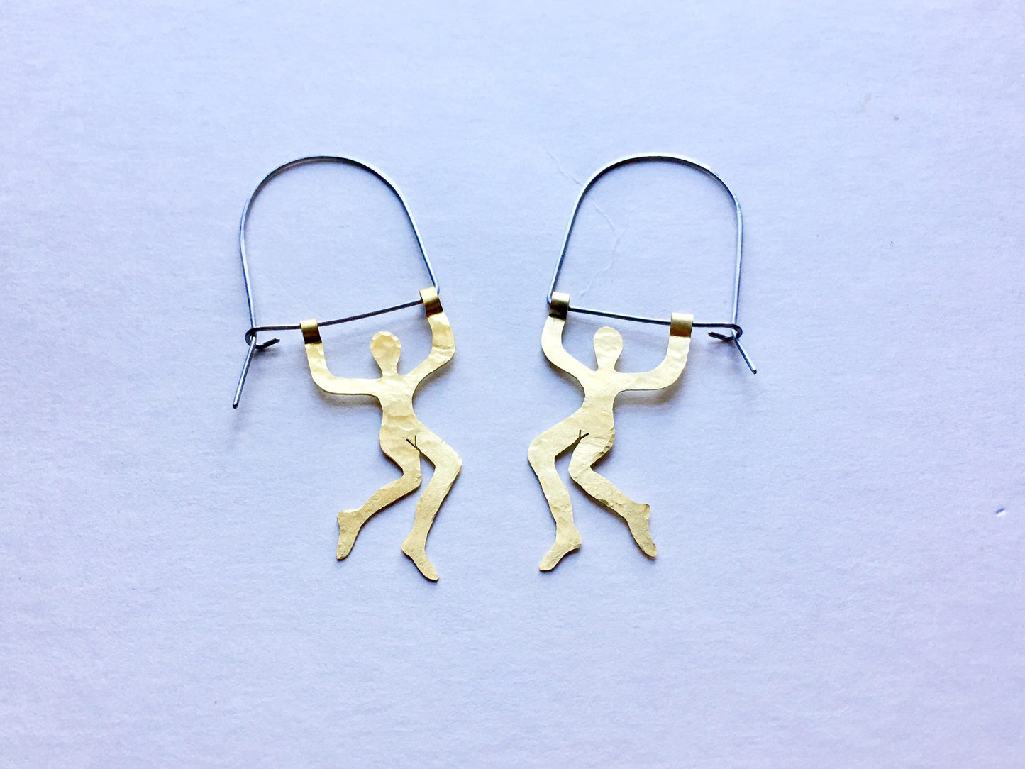 Small Trapeze Artist Hoop Earrings: Handmade Circus Jewelry