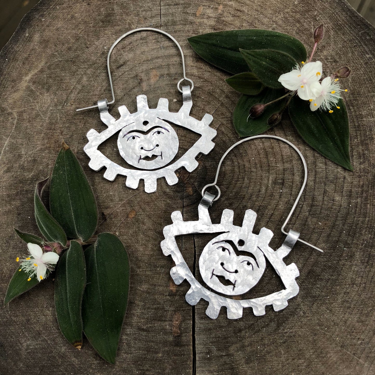 Handmade  Eye Hoop Earrings: Esoteric Ojo Jewelry