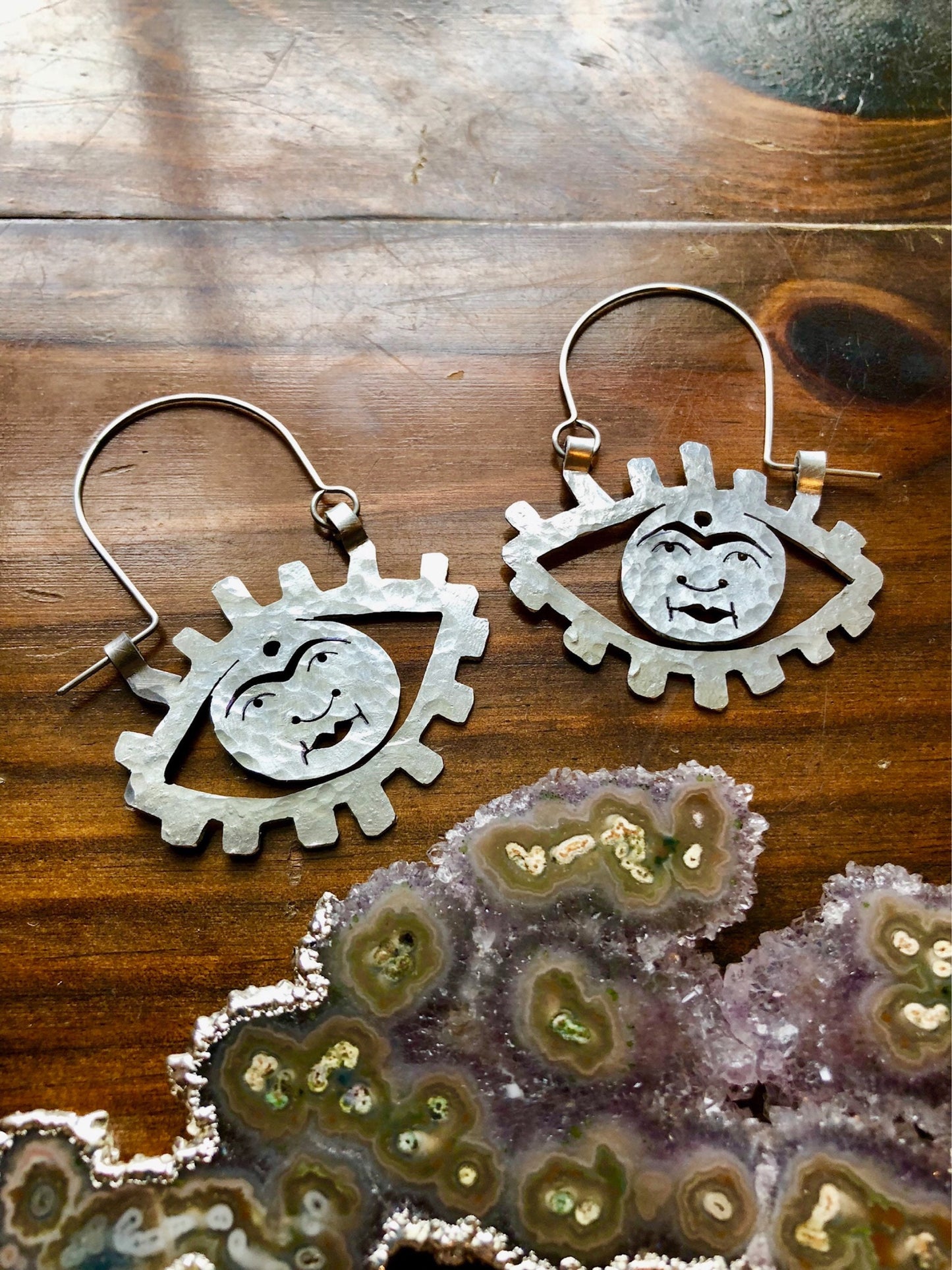 Handmade  Eye Hoop Earrings: Esoteric Ojo Jewelry