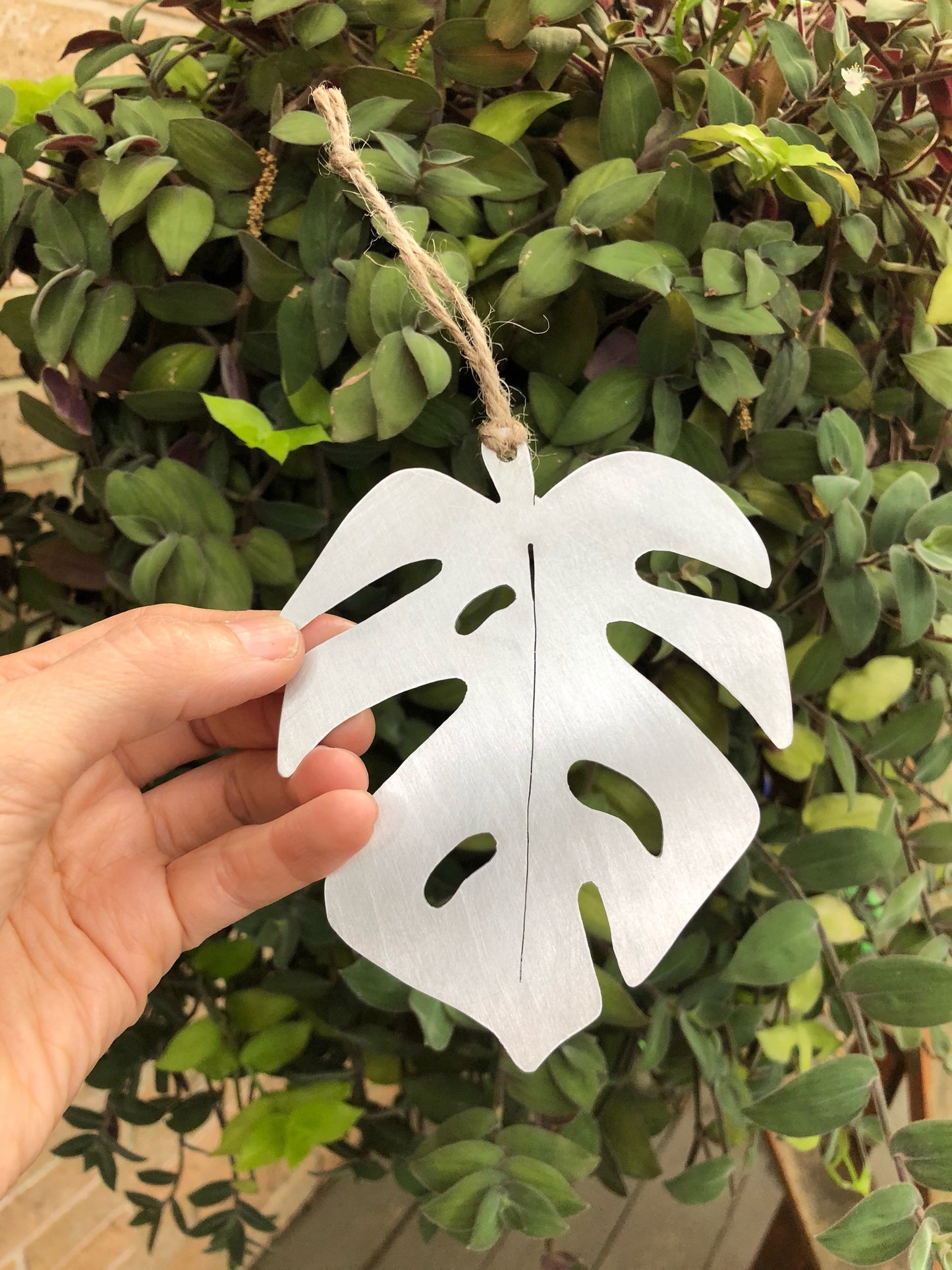 Metal Monstera Leaf Ornament: Copper, Brass, or Aluminum Cutout