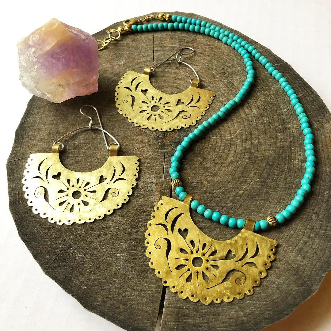 Handmade Metal Papel Picado Earrings: Fiesta Jewelry