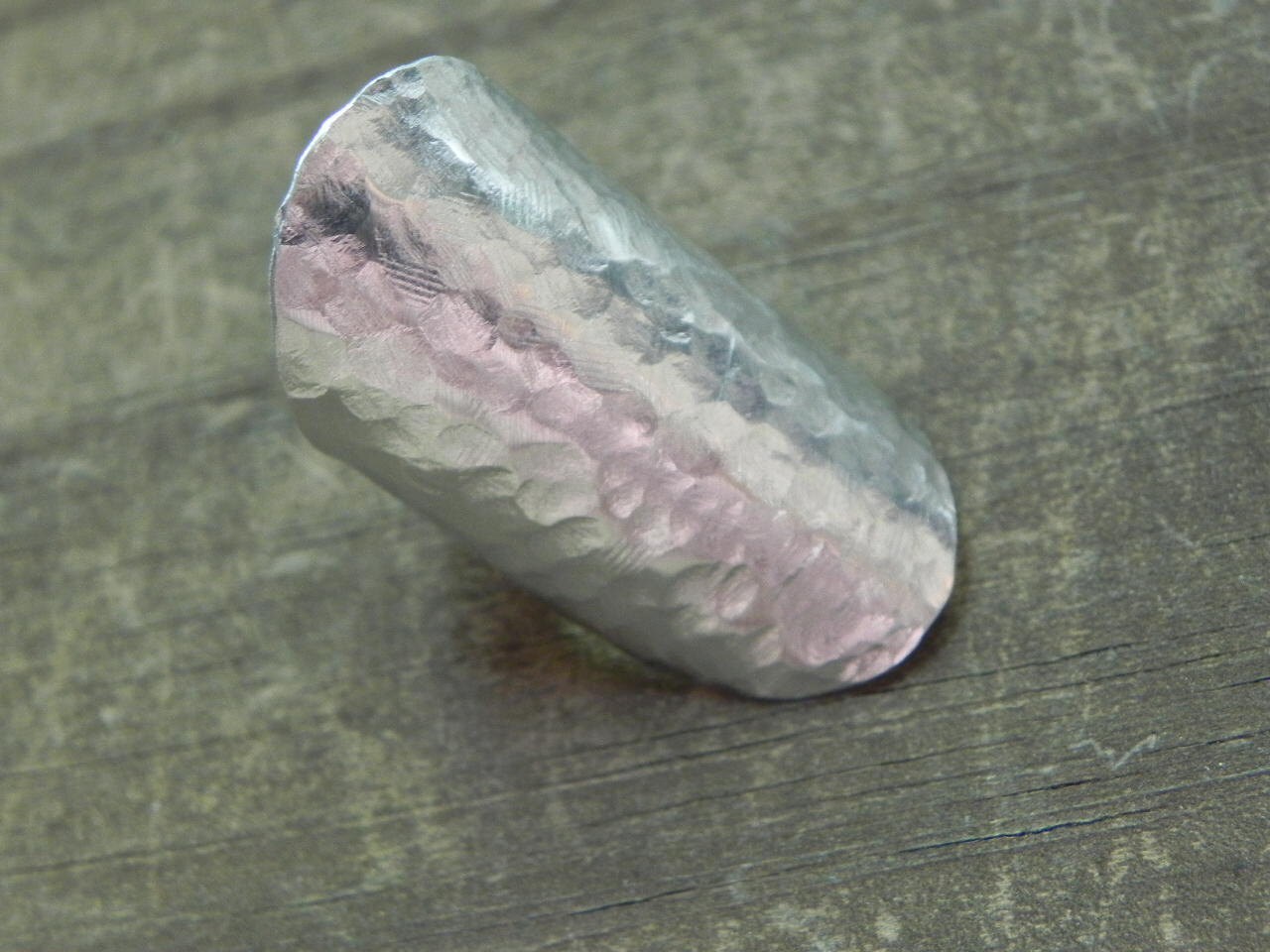 Handmade Hammered Metal Shield Ring - Adjustable Knuckle Ring