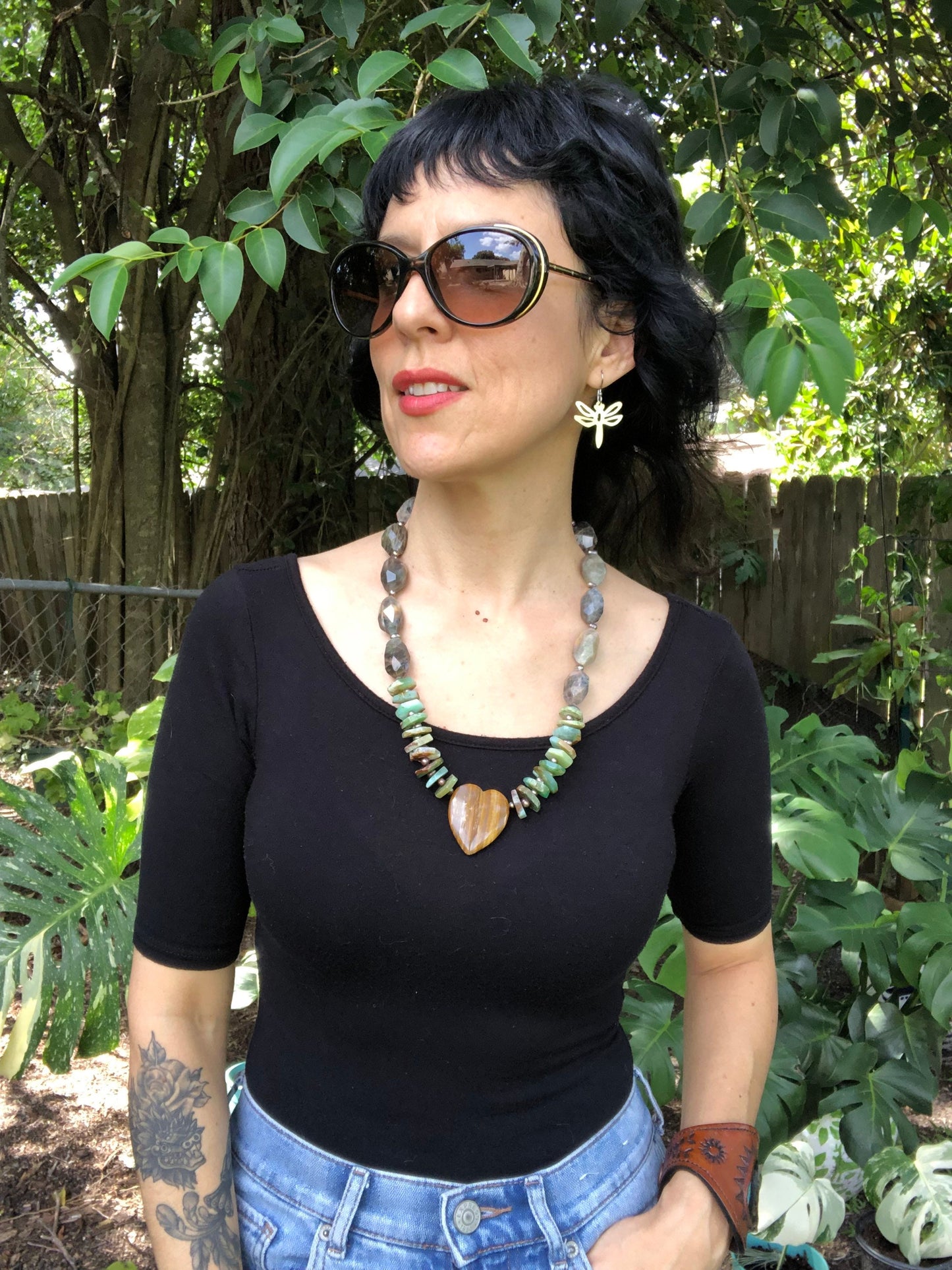 Dragonfly dangle earrings