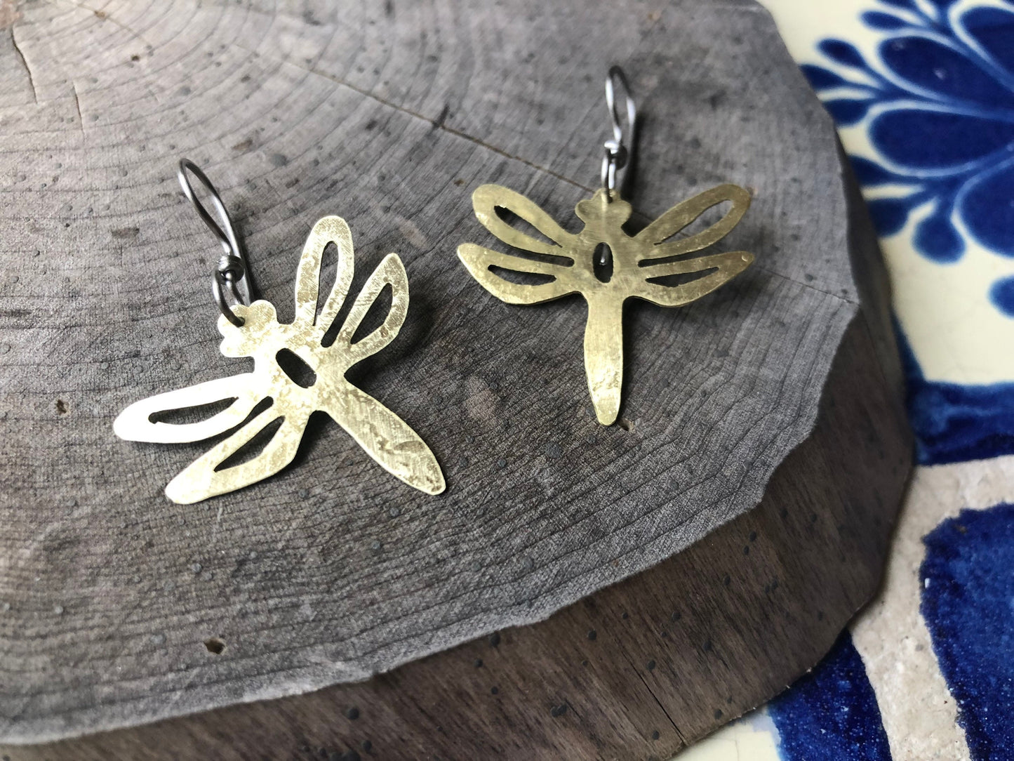 Dragonfly dangle earrings