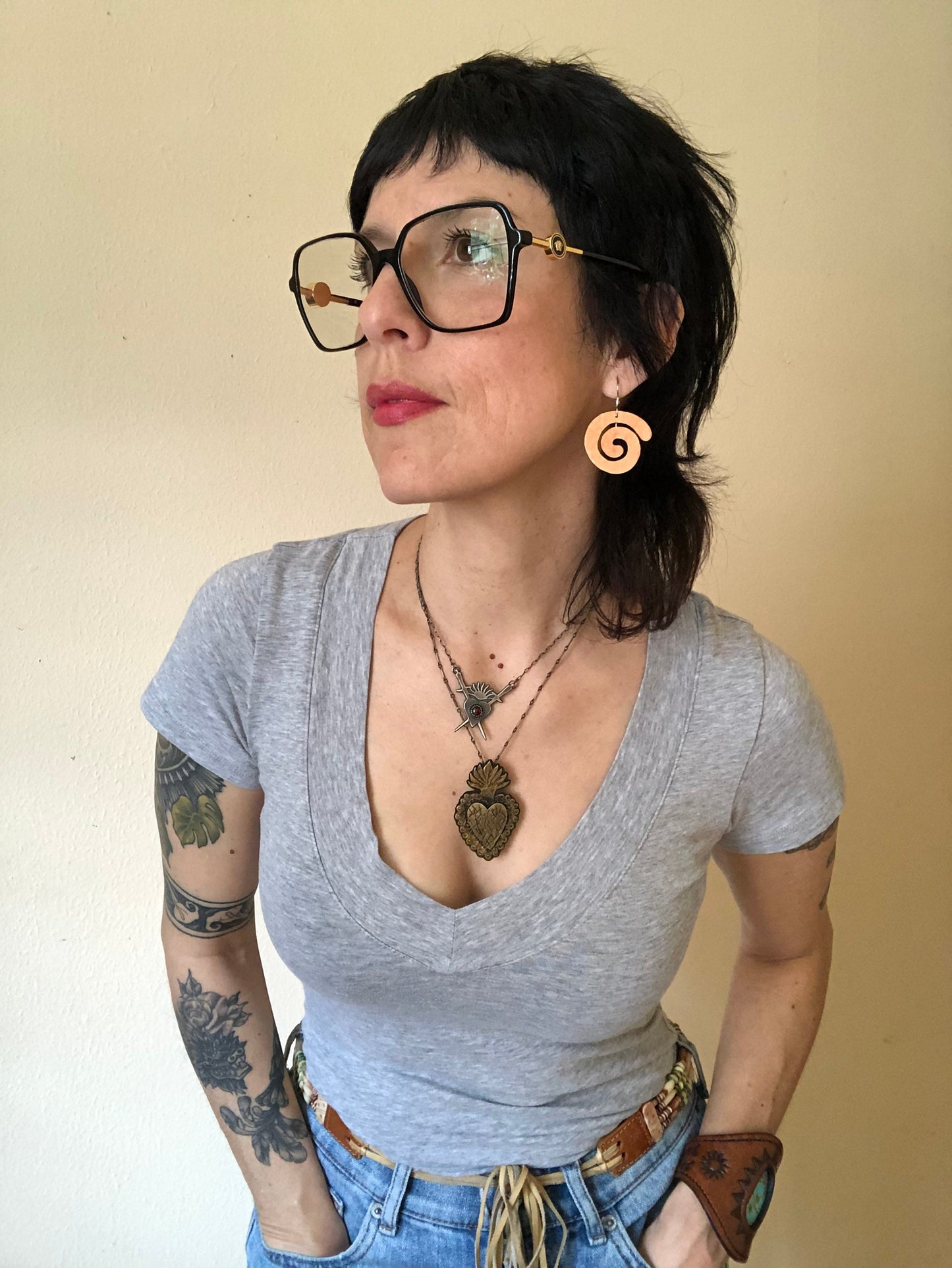 Handmade Brass Spiral Earrings: Pick Your Coil