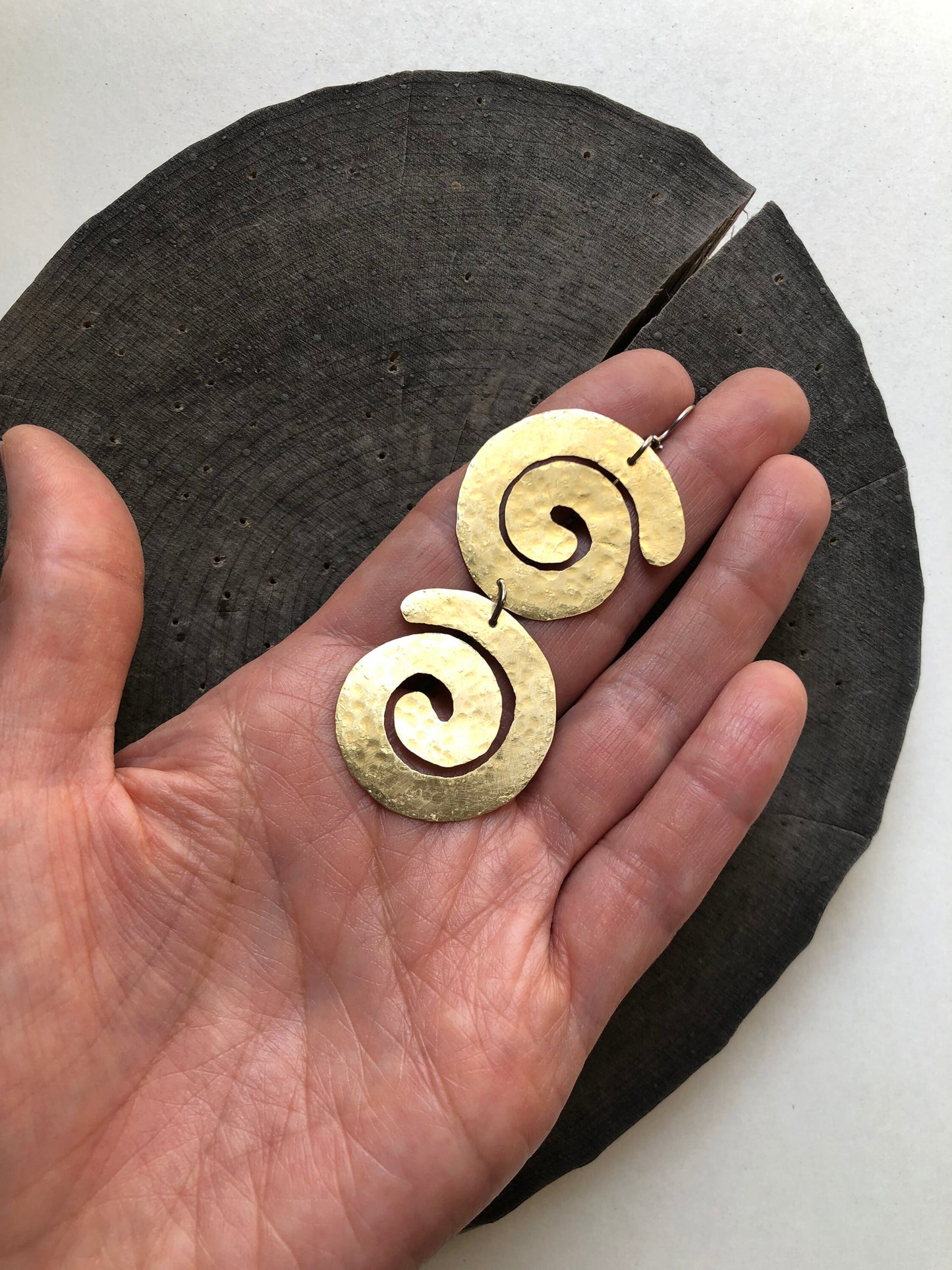 Handmade Brass Spiral Earrings: Pick Your Coil