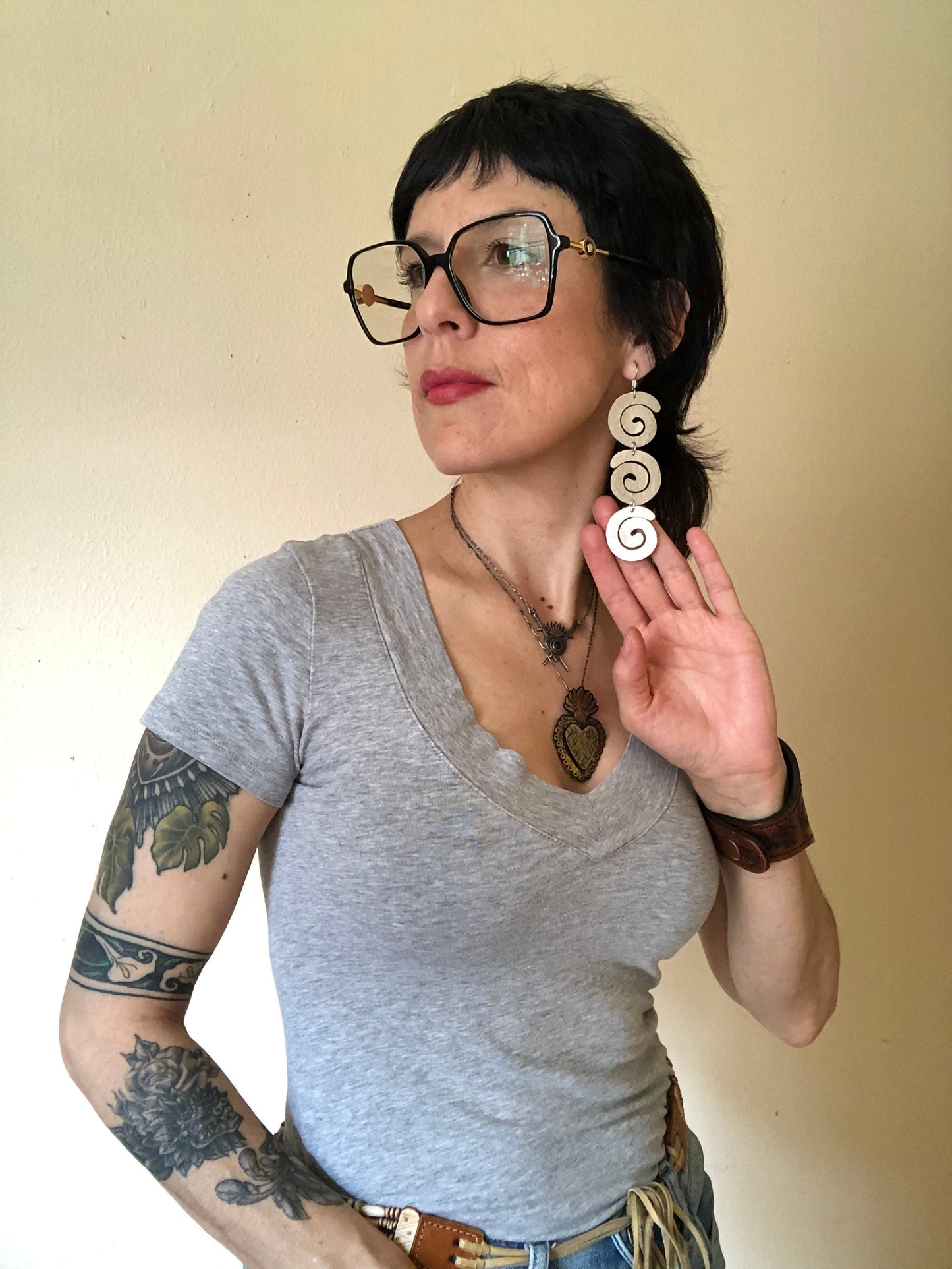 Handmade Brass Spiral Earrings: Pick Your Coil