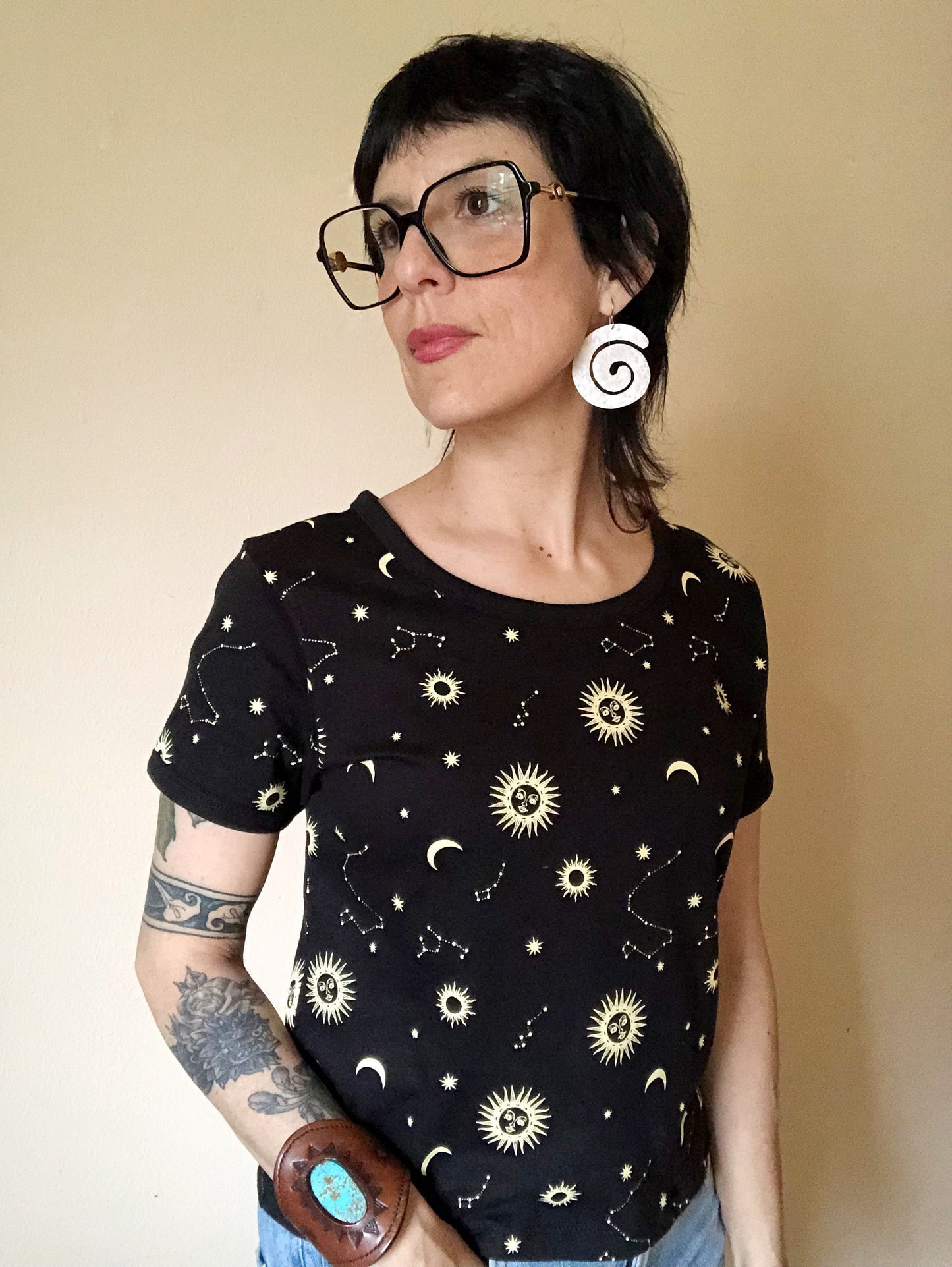 Handmade Big Spiral Dangle Earrings: Aluminum, Copper or Brass