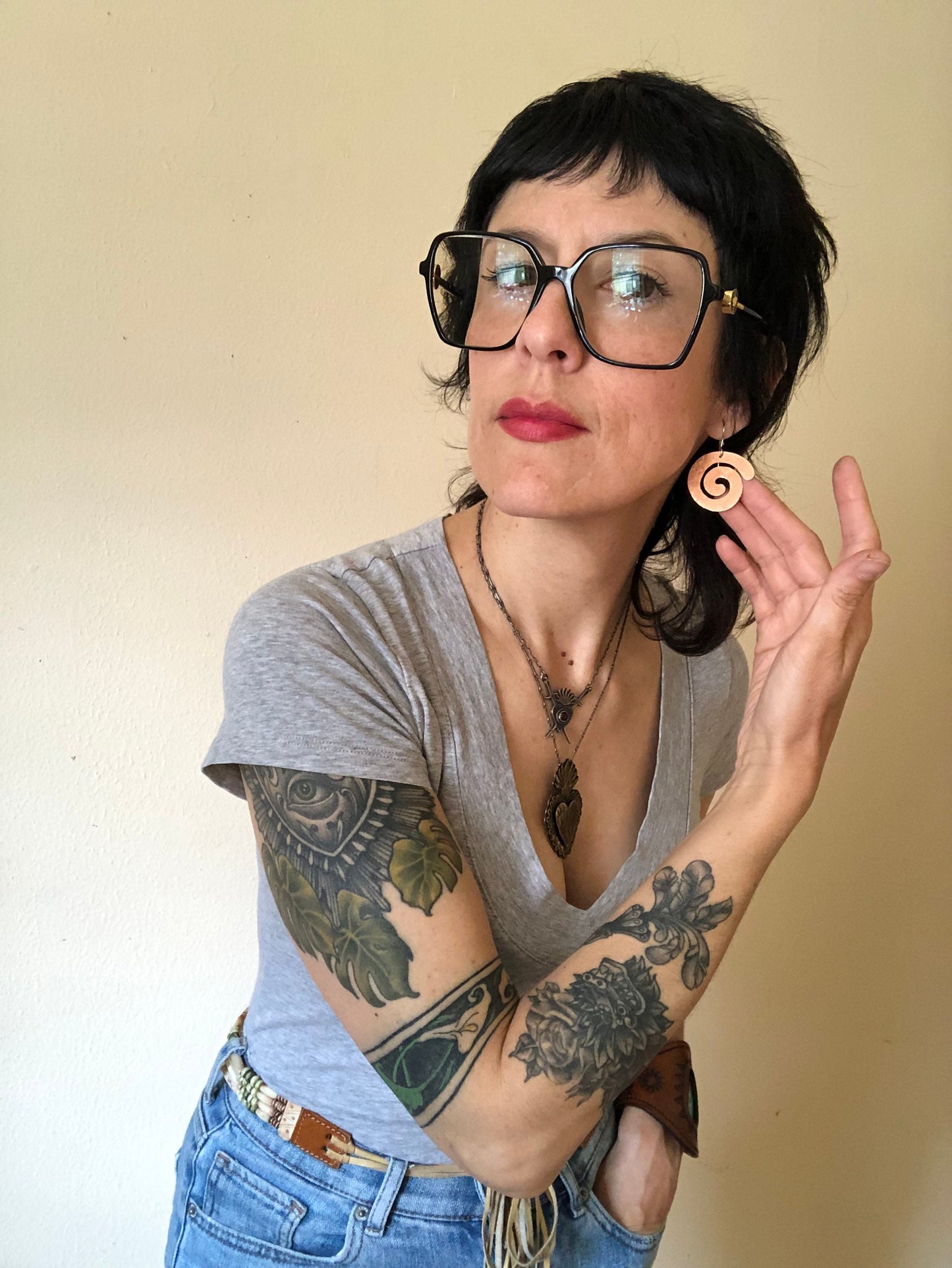 Handmade Brass Spiral Earrings: Pick Your Coil