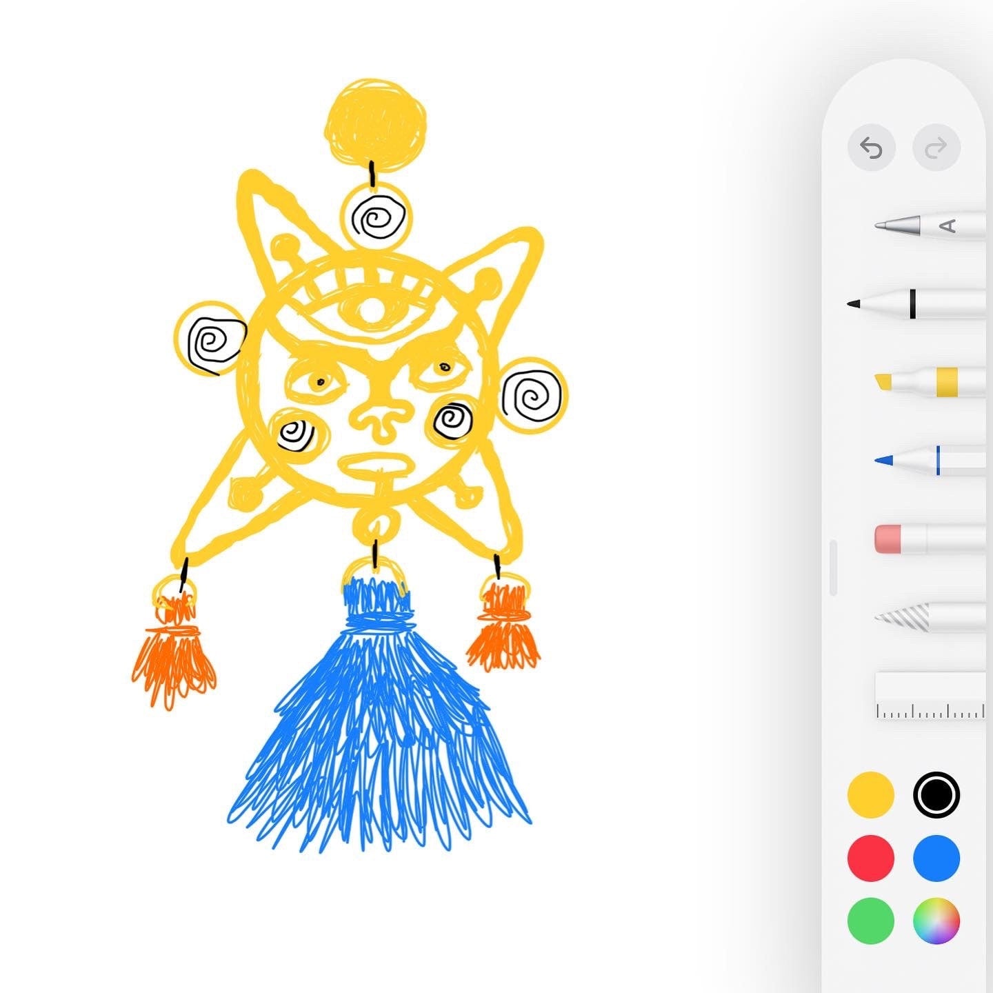 Handmade Brass Sun Earrings: Mexican Tassel Earrings