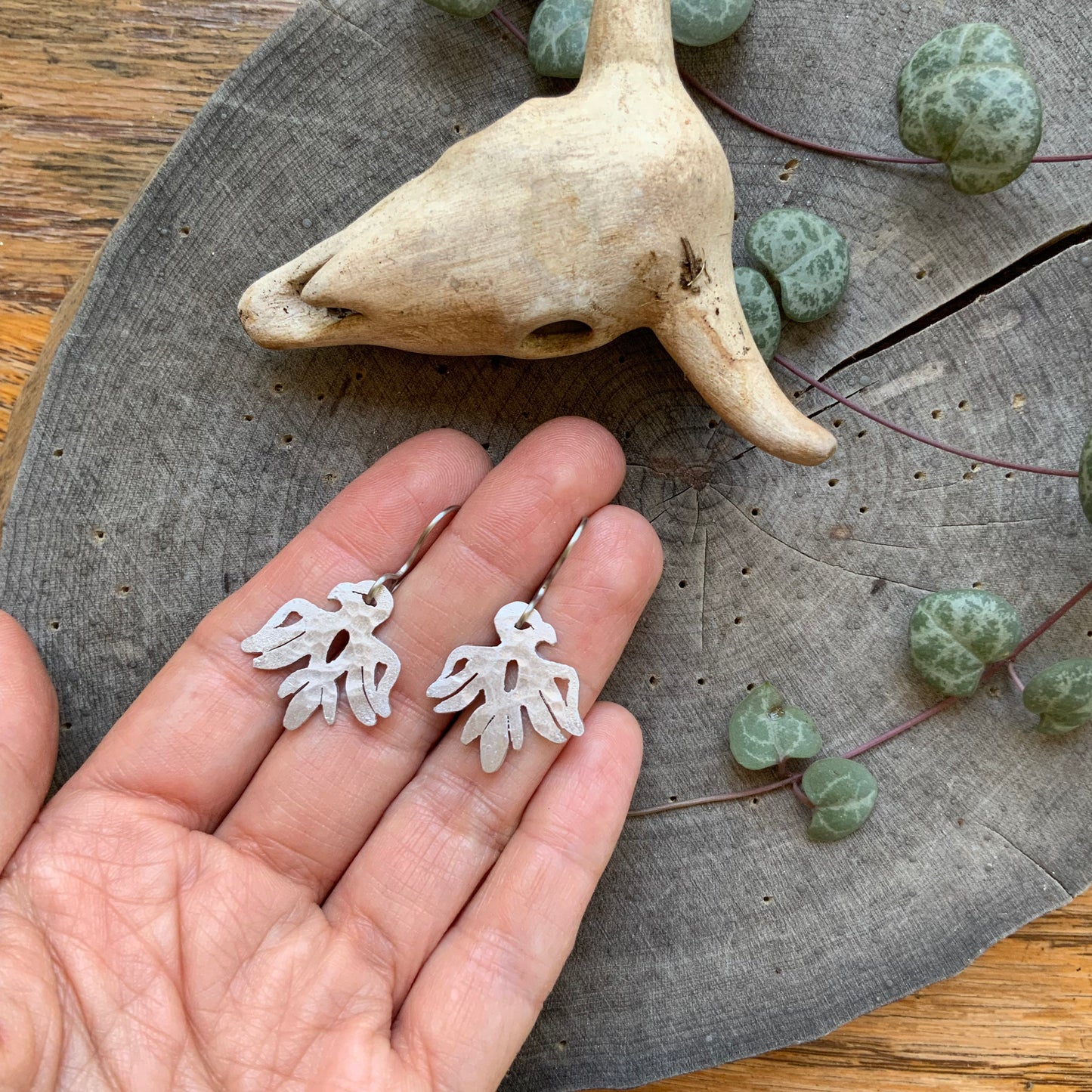 Handmade Thunderbird Dangle Earrings: Turquoise Bird Jewelry