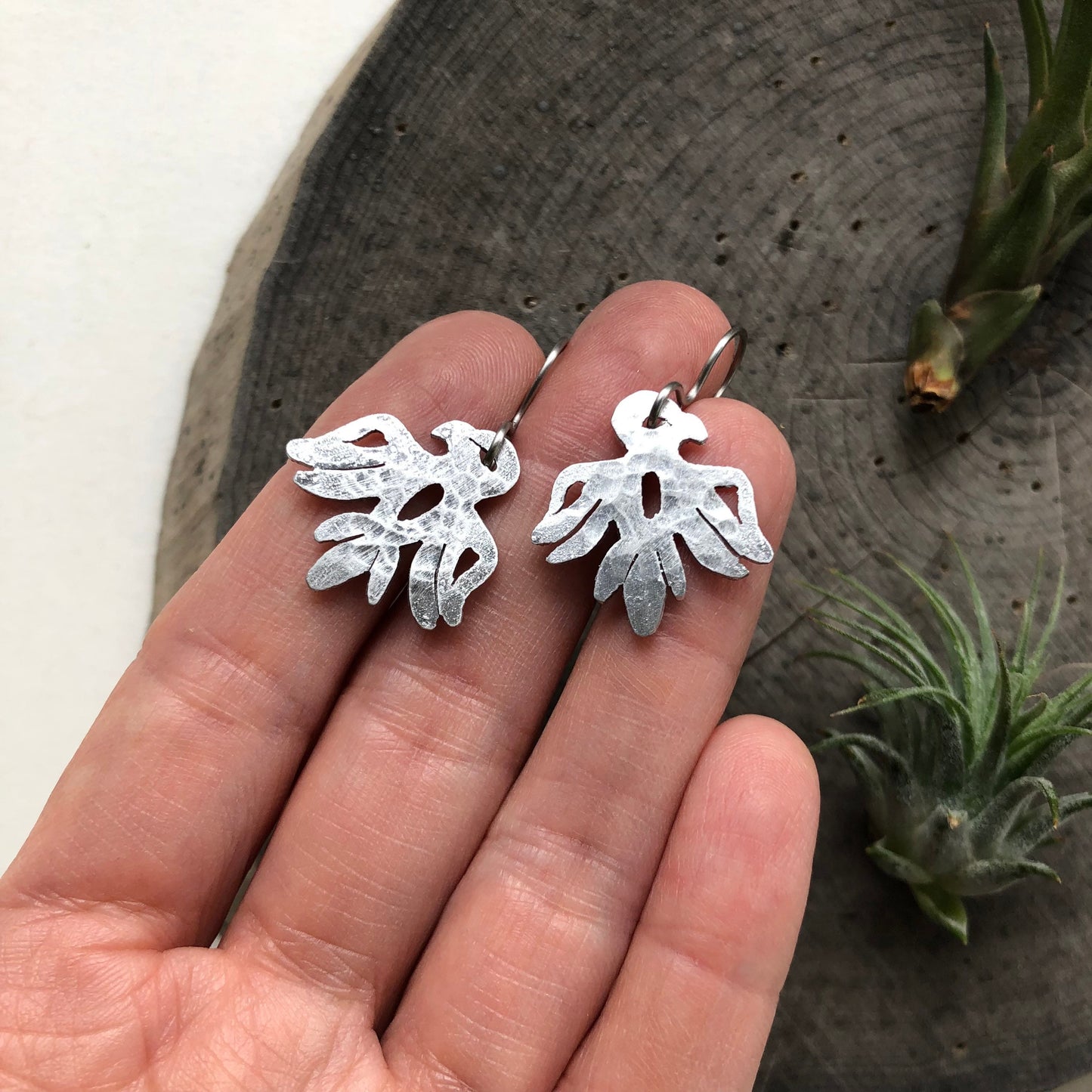 Handmade Thunderbird Dangle Earrings: Turquoise Bird Jewelry