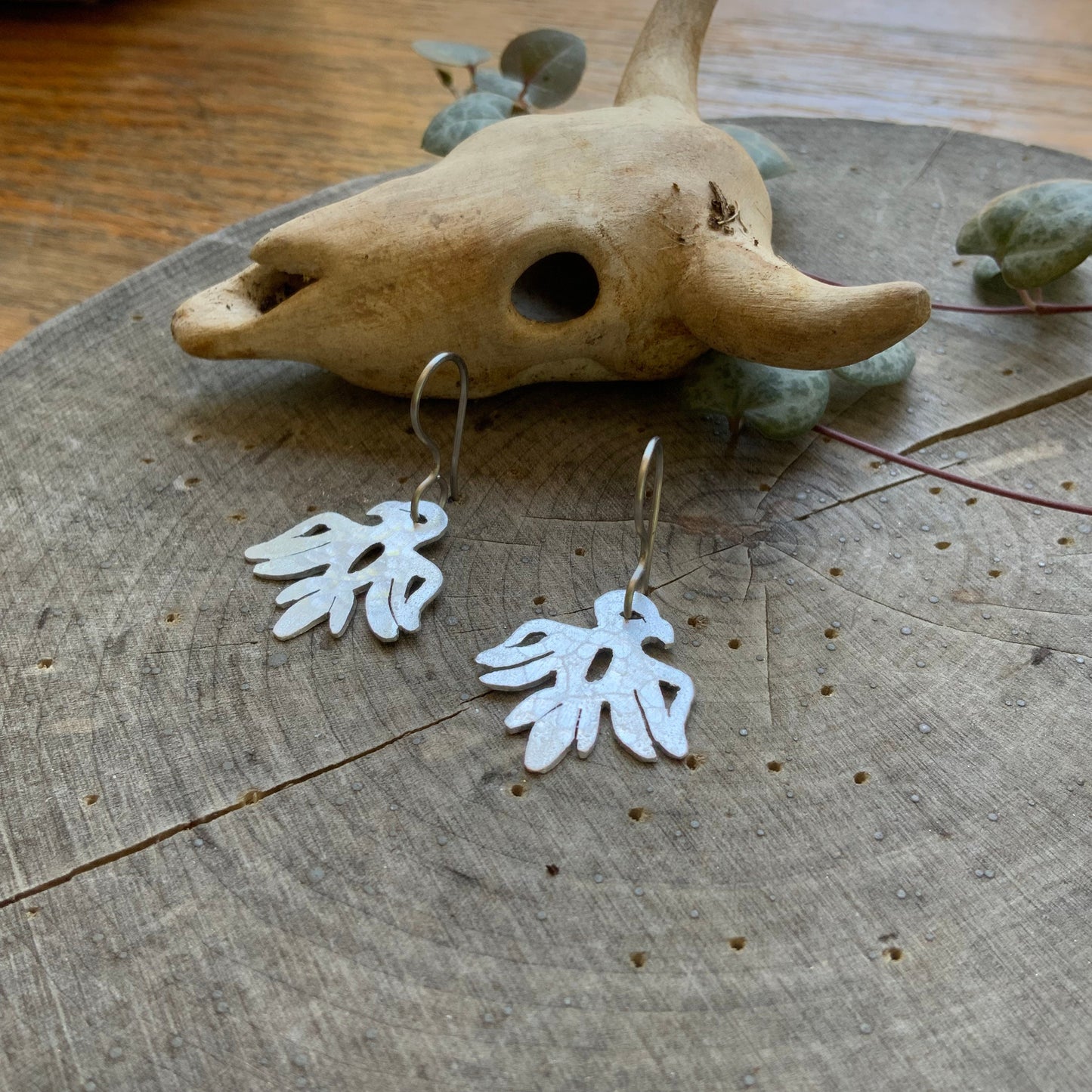 Handmade Thunderbird Dangle Earrings: Turquoise Bird Jewelry