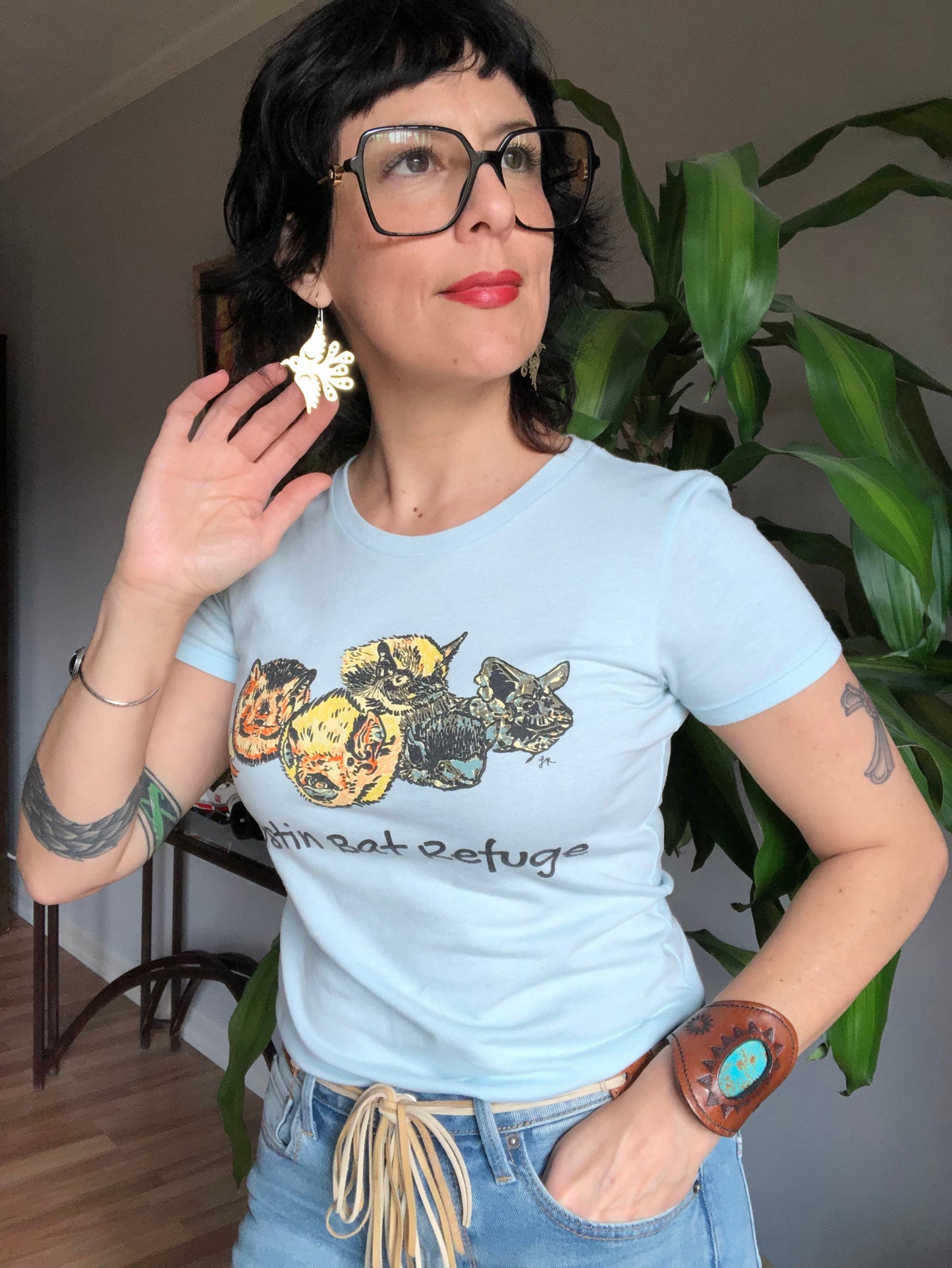 Brass Bird Earrings: Mexican Folk Art Celestial Pajarito