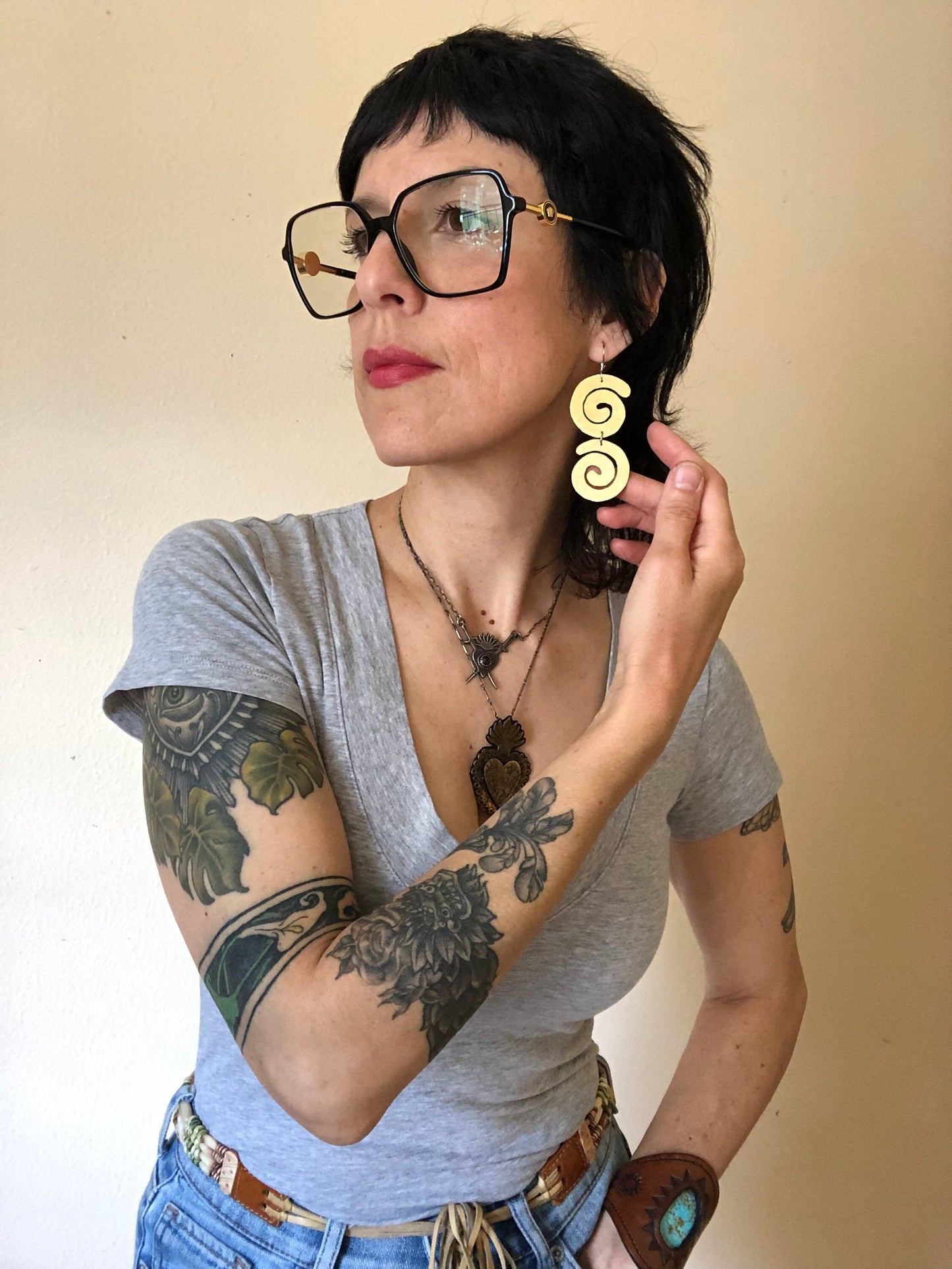 Handmade Brass Spiral Earrings: Pick Your Coil