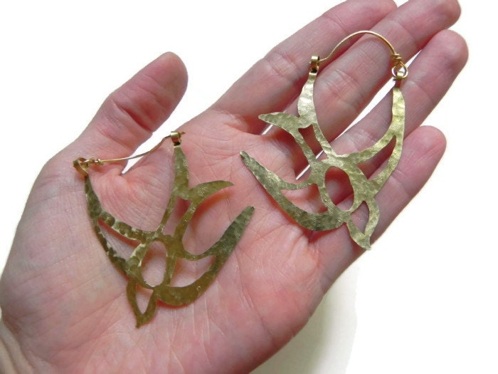 Handmade Sparrow Hoop Earrings: Laser Cut Bird Jewelry