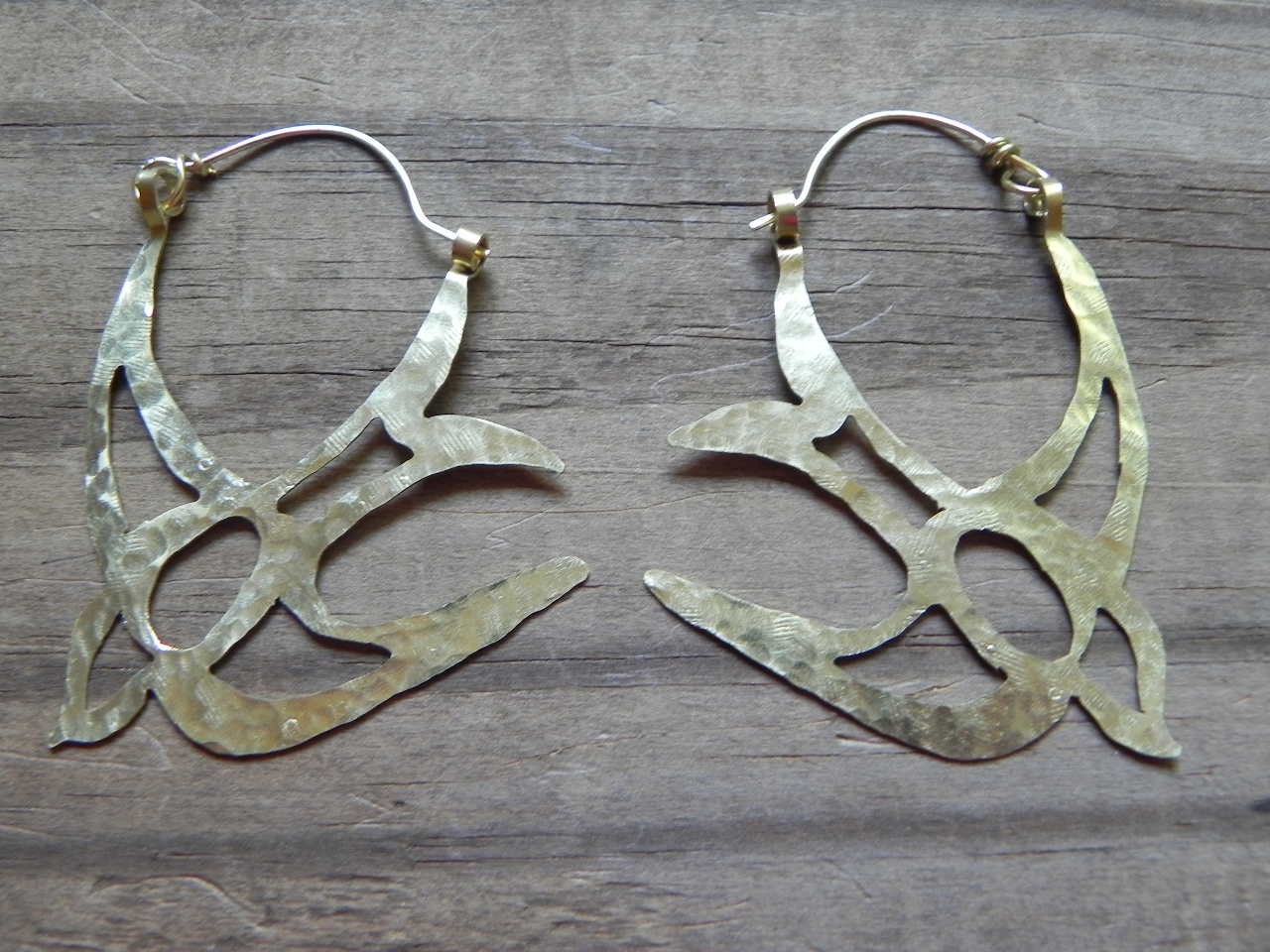Handmade Sparrow Hoop Earrings: Laser Cut Bird Jewelry