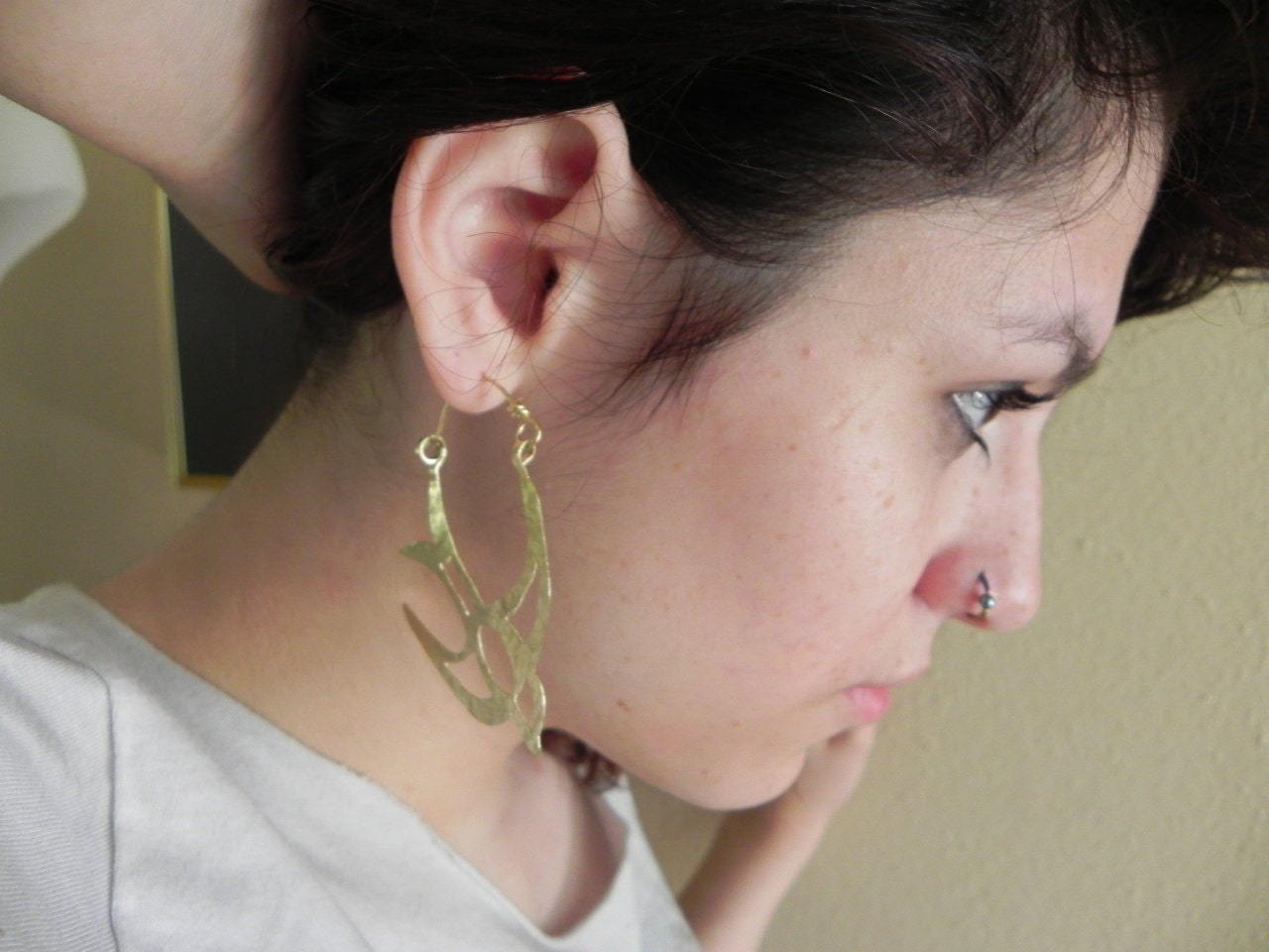 Handmade Sparrow Hoop Earrings: Laser Cut Bird Jewelry