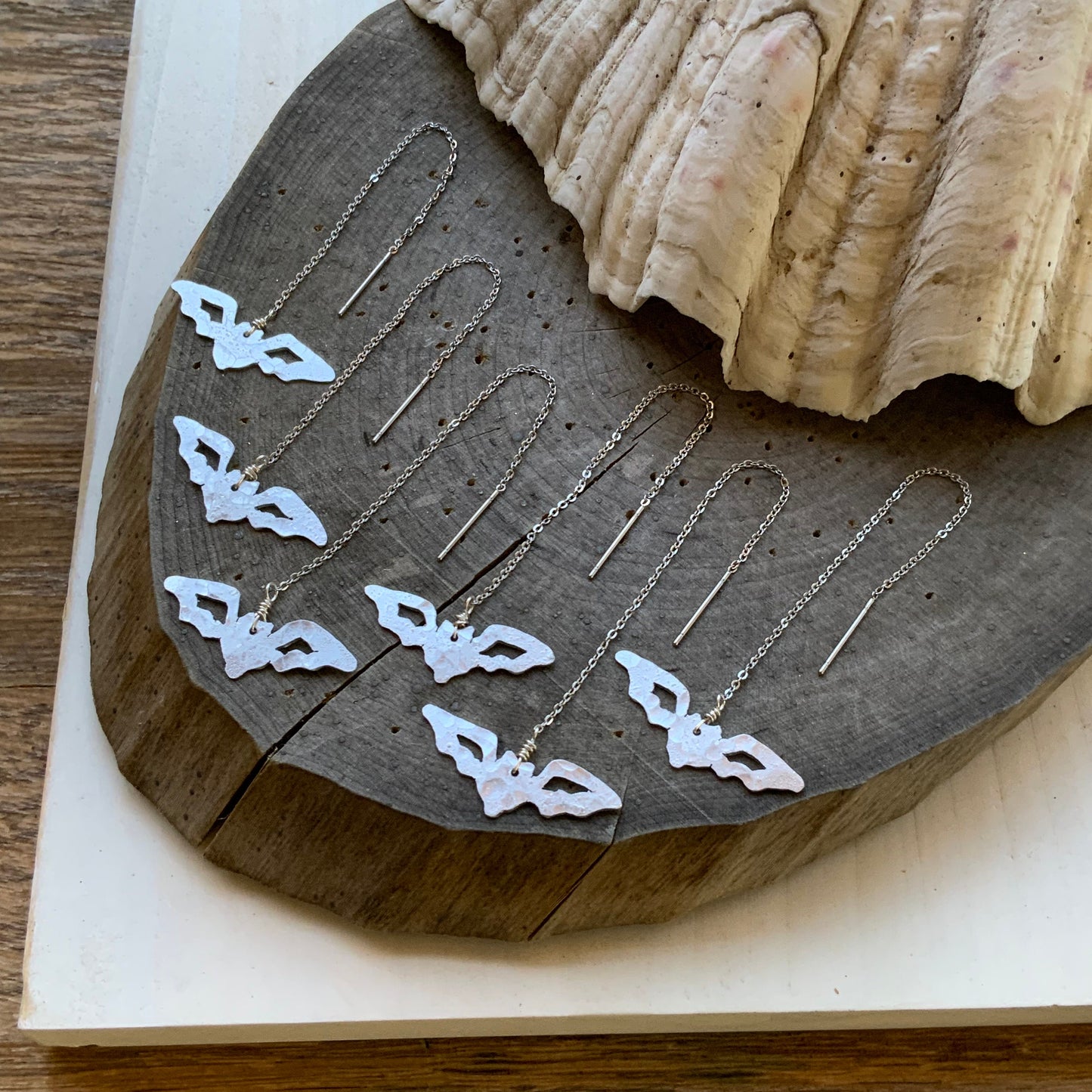 Bat Threader Earrings: Handmade Dangle Jewelry