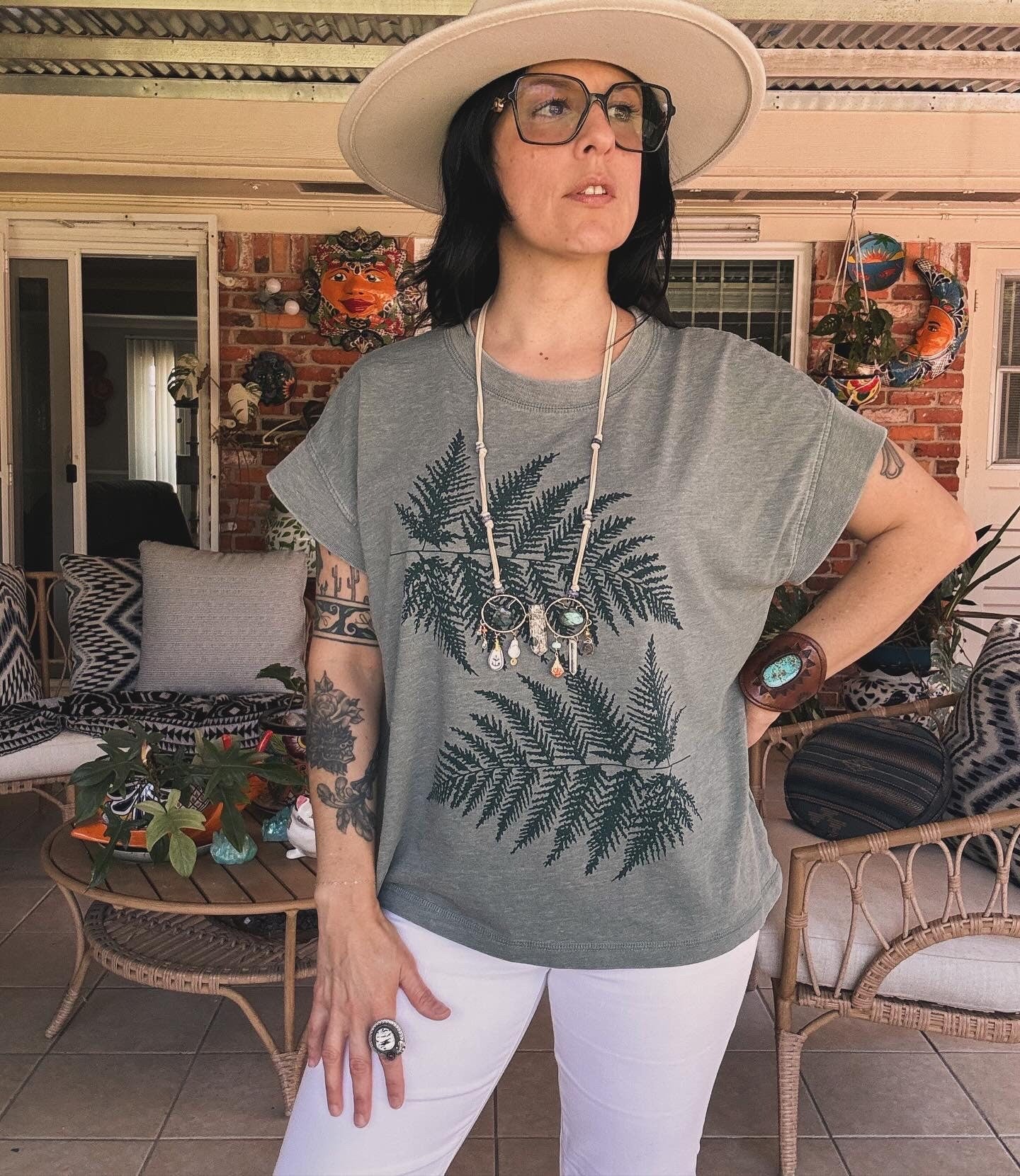 Handmade Ceramic Bead Necklace: Labradorite, Ruby, Opal, Vegan Suede