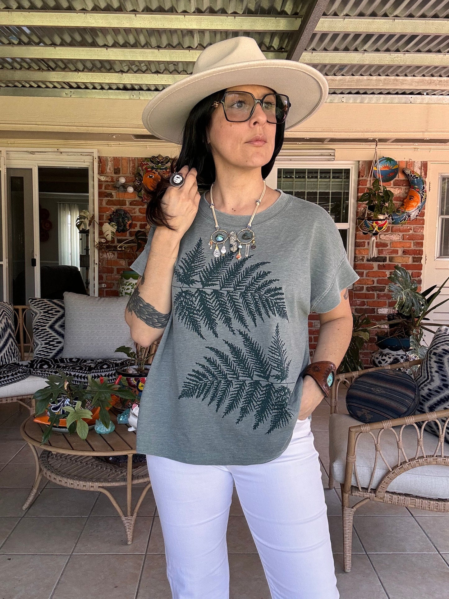 Handmade Ceramic Bead Necklace: Labradorite, Ruby, Opal, Vegan Suede