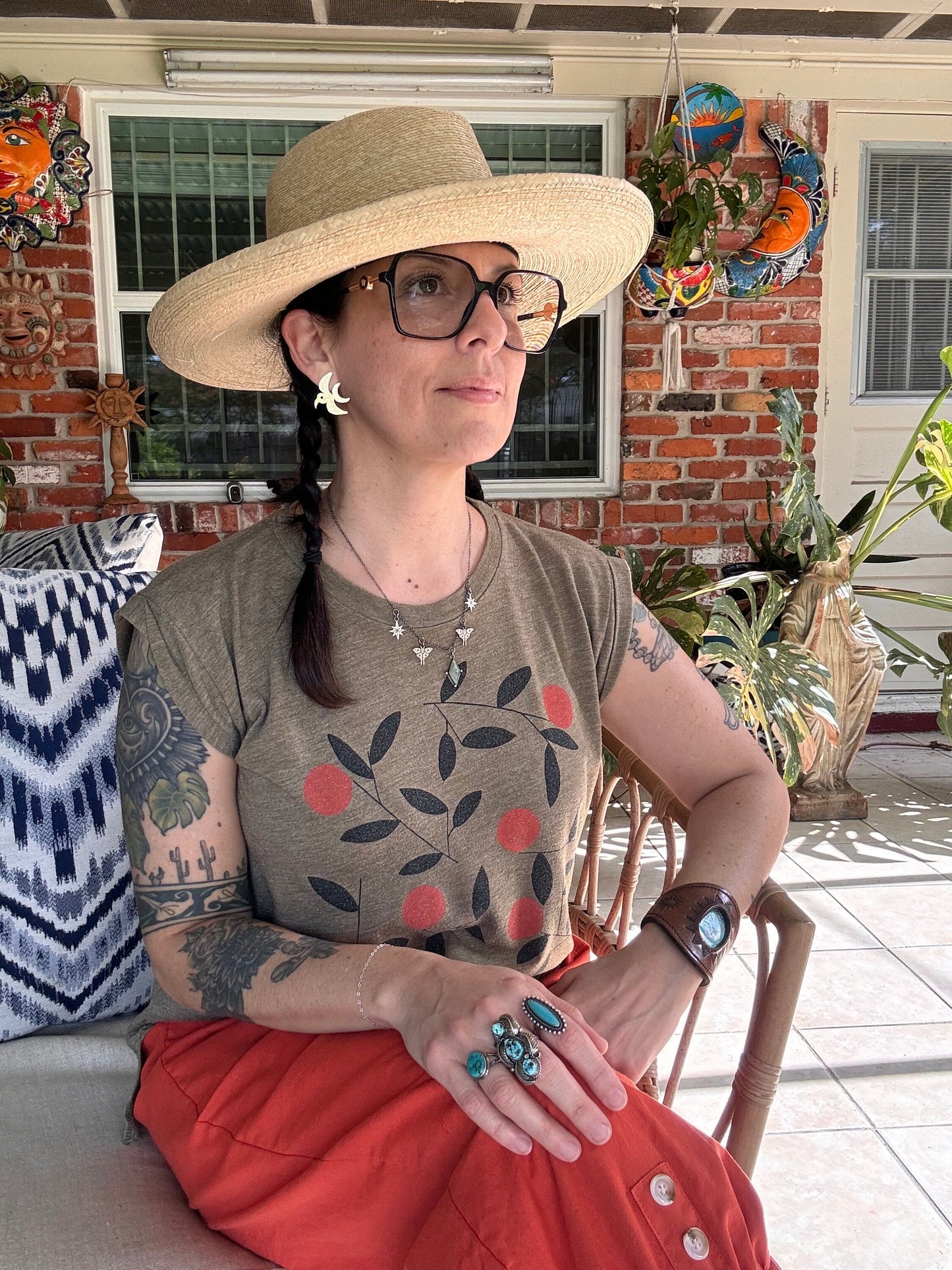 Handmade Sterling Silver Bird Post Earrings: Folk Bird earring Design