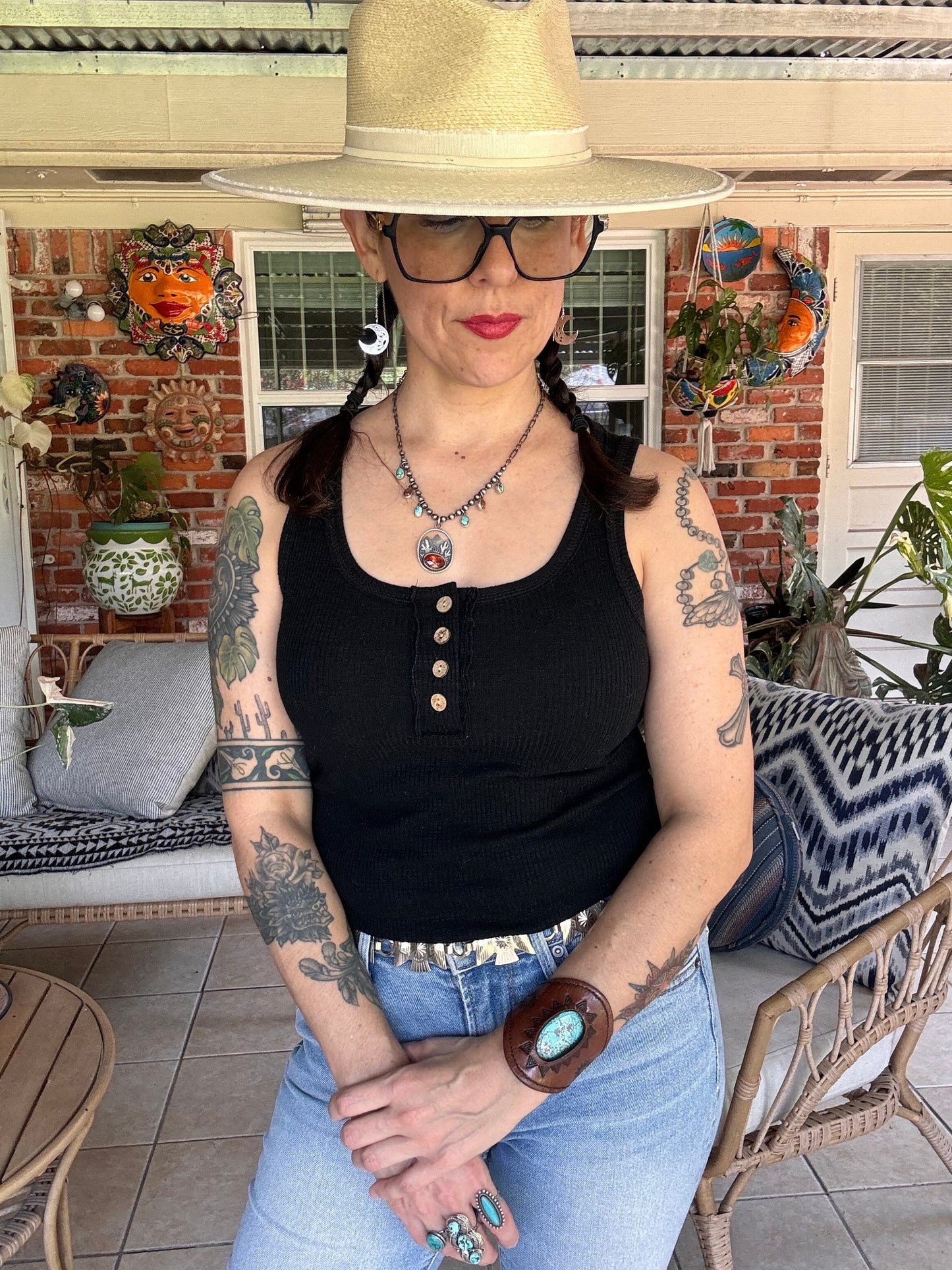 Handmade Crescent Moon Threader Earrings: Stainless Steel Dangle Jewelry